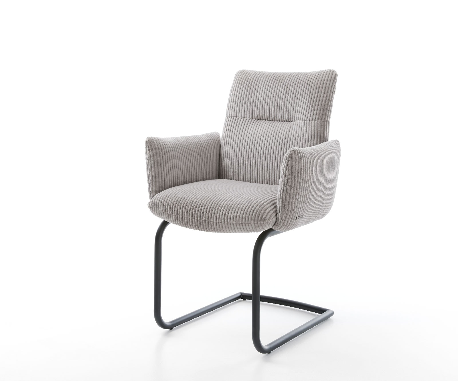 Sledemodel Jova-Flex met armleuning koord zilver grijs sledemodel rond zwart pocketveer kern