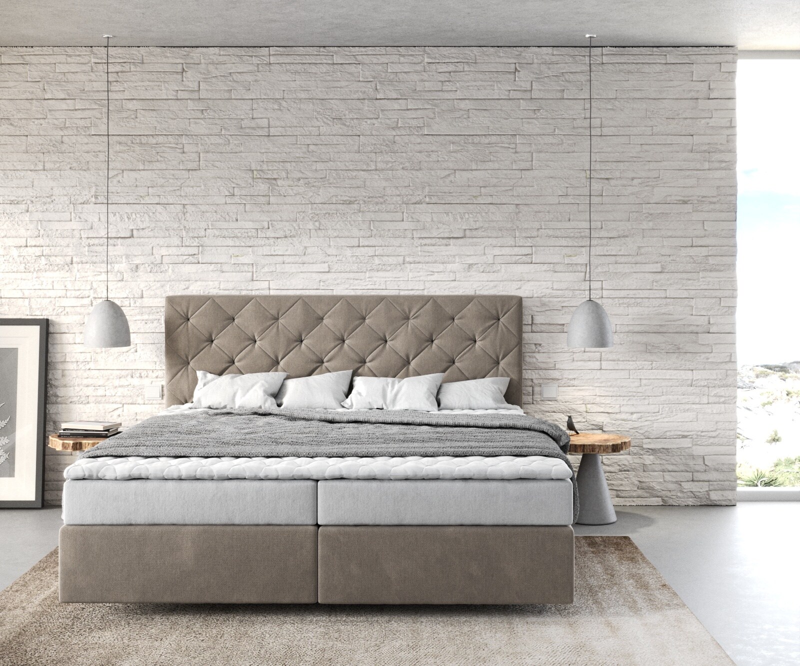 Boxspringbed Dream-Great 180x200 microvezel Beige 1