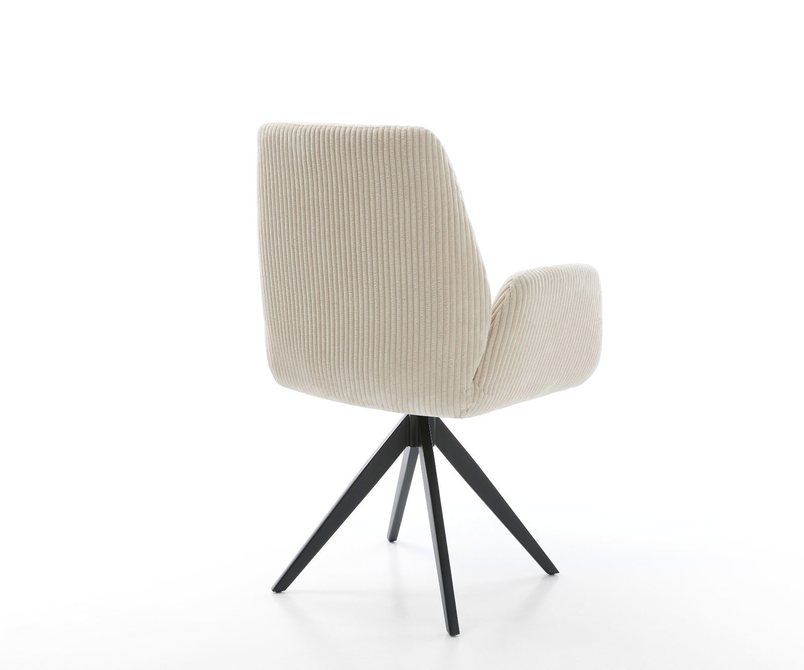 Eetkamerstoel Zoa-Flex koord beige kruisframe hoekig zwart pocketveer kern 4