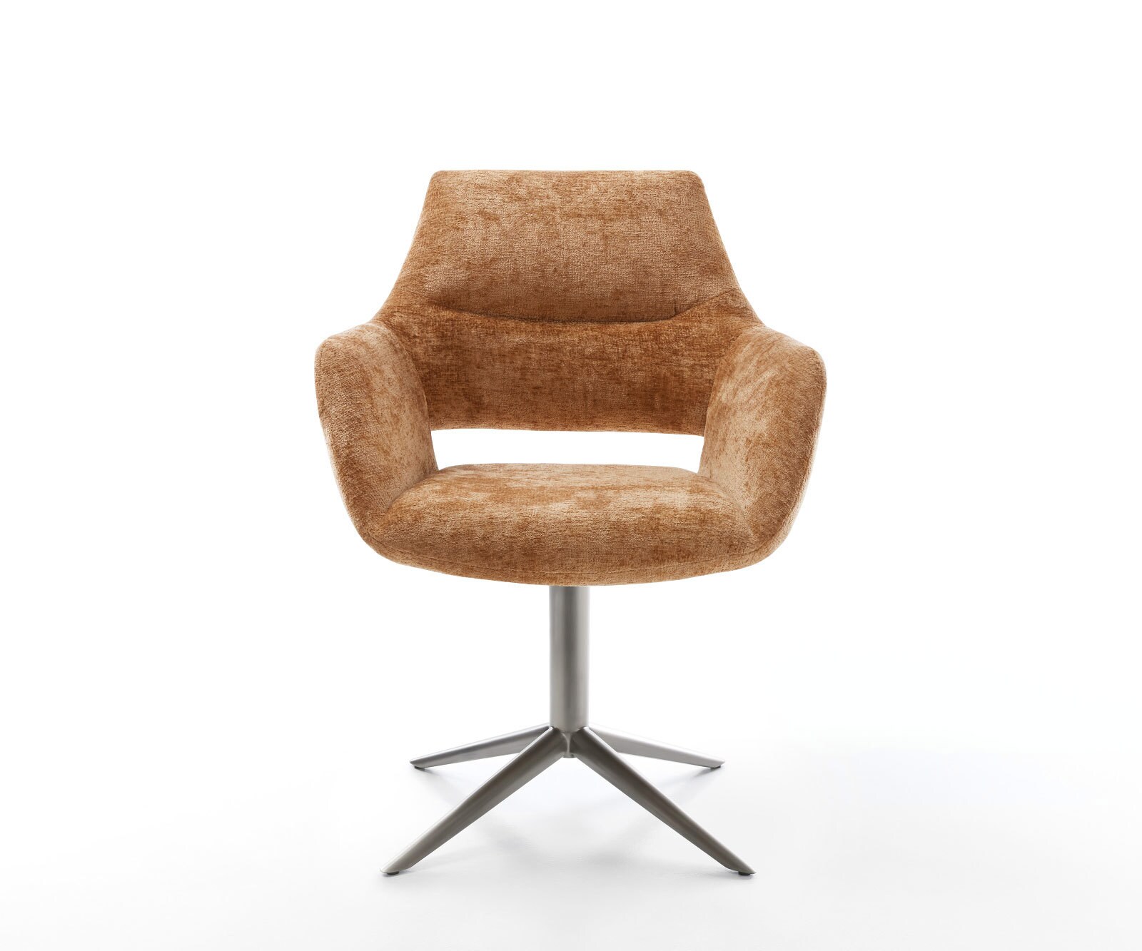 Draaistoel Yago-Flex met armleuning chenille roest kruispoot grafiet 360° draaibaar rocker-functie pocketveer kern 1