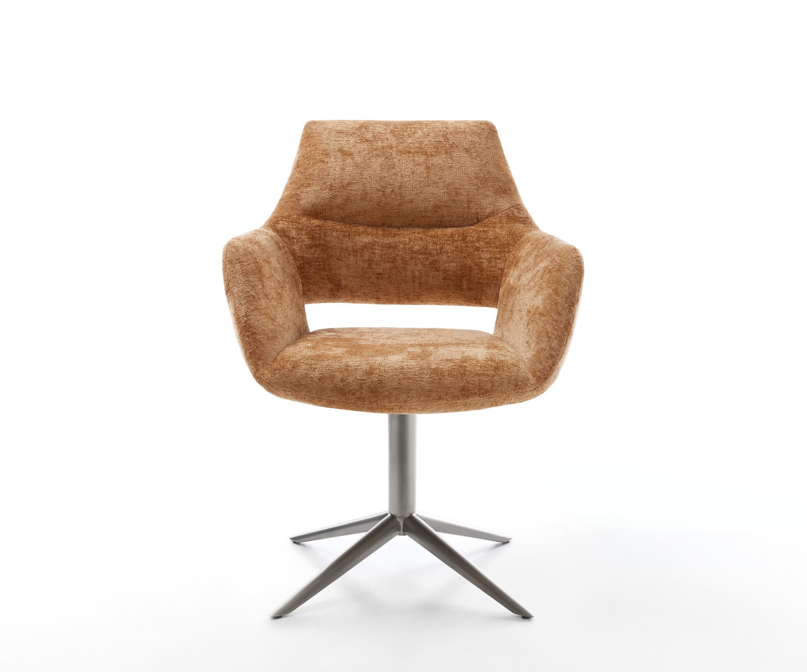Draaistoel Yago-Flex met armleuning chenille roest kruispoot grafiet 360° draaibaar rocker-functie pocketveer kern 2