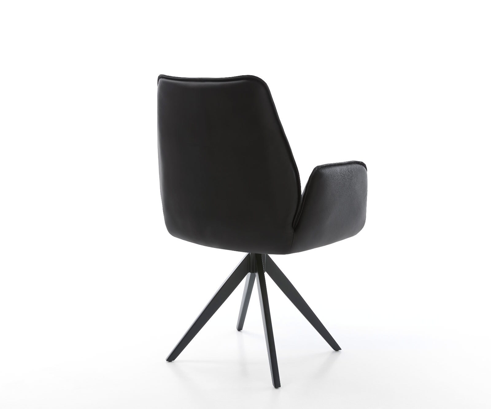 Eetkamerstoel Zoa-Flex echt leer zwart kruisframe hoekig zwart pocketveer kern 4 Eetkamerstoel Zoa-Flex echt leer zwart kruisframe hoekig zwart pocketveer kern 4