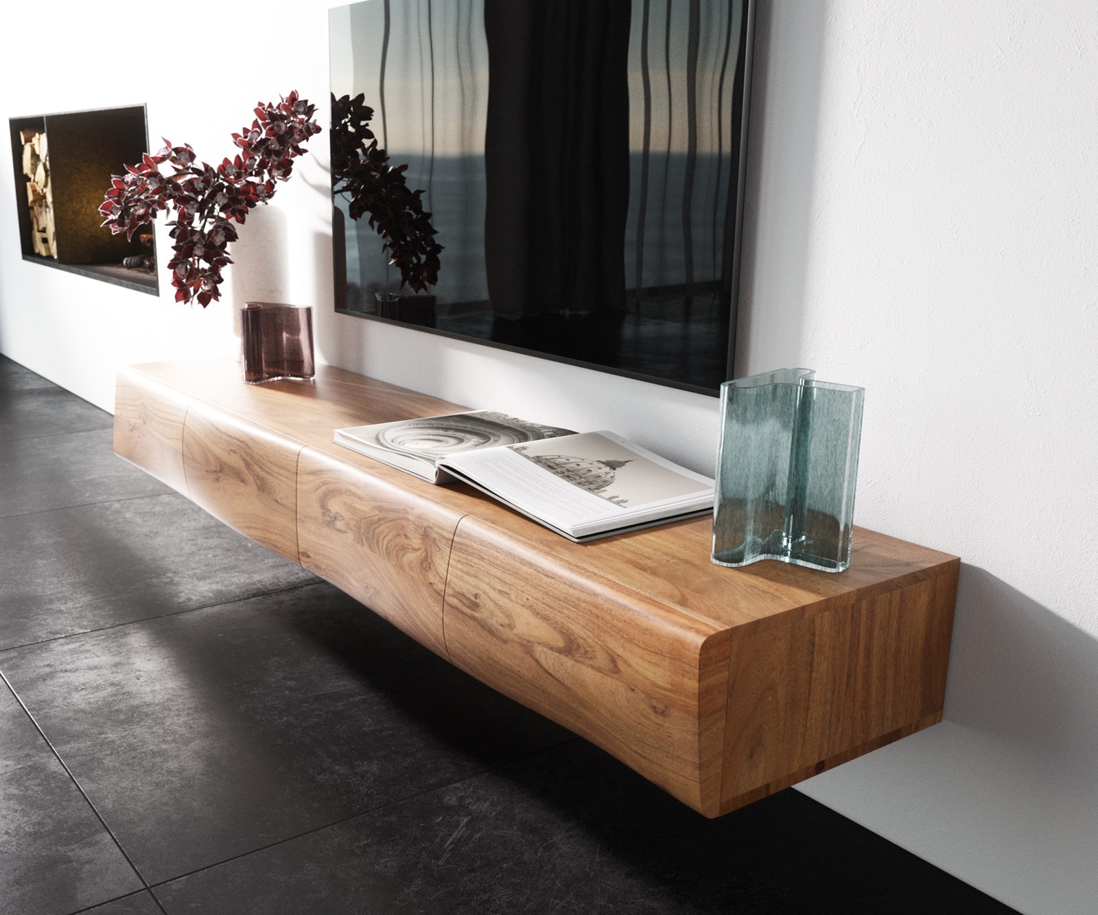 TV-meubel New Live-Edge 175 cm acacia natuur 4 deurs zwevend 1 TV-meubel New Live-Edge 175 cm acacia natuur 4 deurs zwevend 1