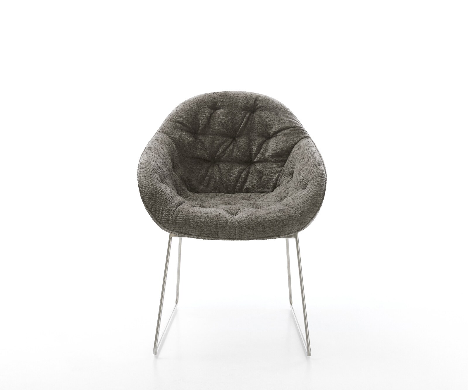 Eetkamerstoel Gaio-Flex bouclé zacht mud slipframe roestvrij staal 1