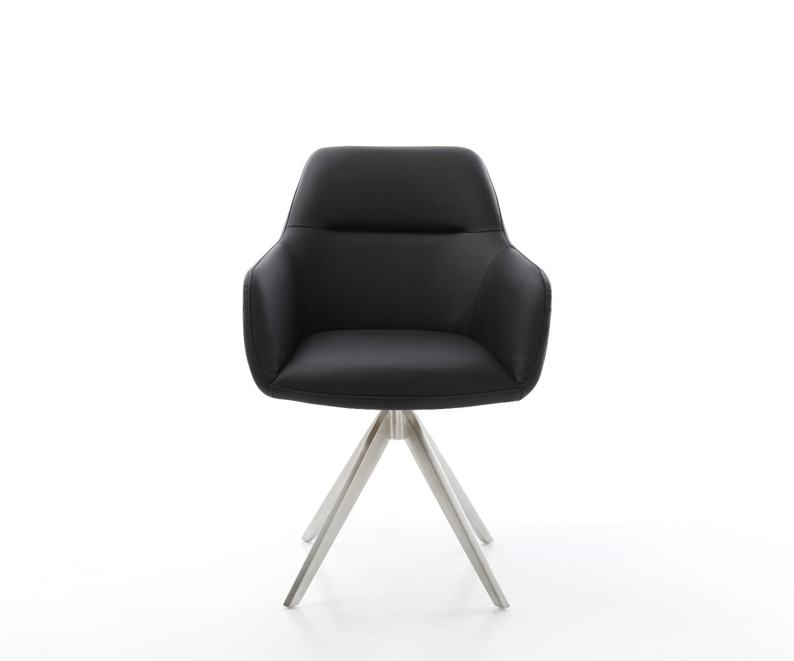 Eetkamerstoel Pejo-Flex echt leer zwart kruisframe hoekig roestvrij staal pocketveer kern 1 Eetkamerstoel Pejo-Flex echt leer zwart kruisframe hoekig roestvrij staal pocketveer kern 1