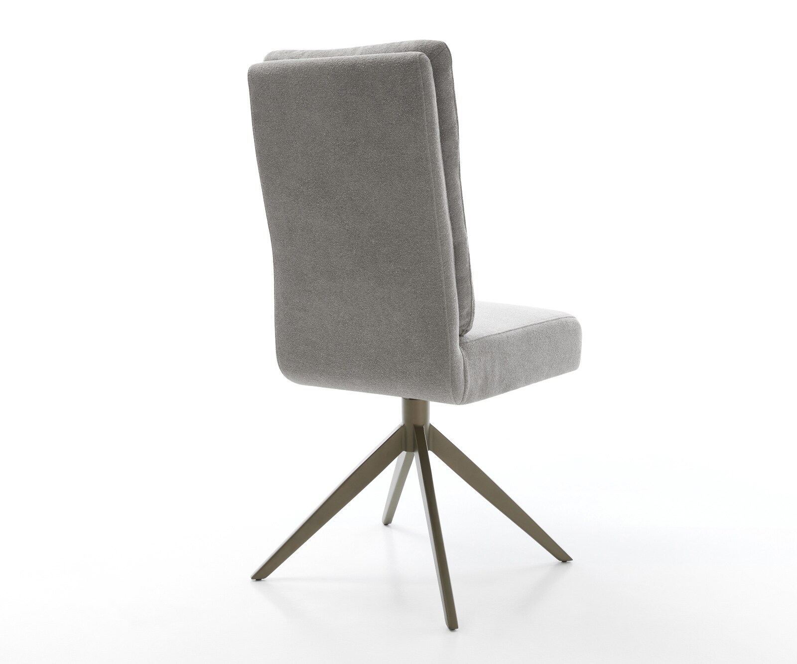 Draaistoel Pela-Flex zachte stof met structuur grijs kruisframe breed afwerking met titanium 360° draaibaar rocker-functie pocketveer kern 5