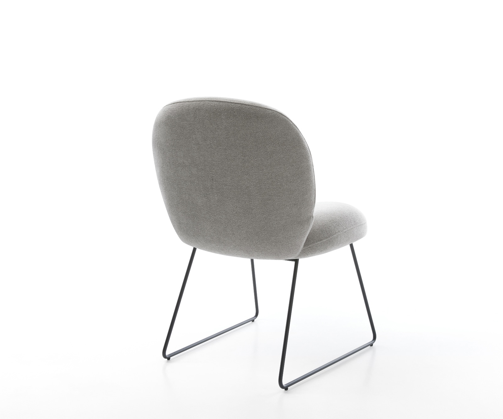 Eetkamerstoel Nube-Flex zachte stof met structuur grijs slipframe zwart pocketveer kern 5