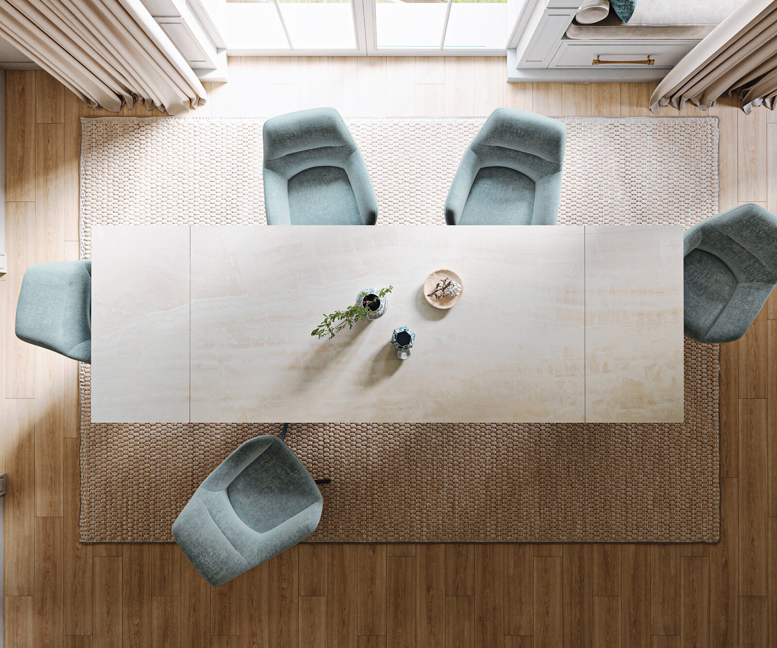 Eettafel Edge 200-300x100 cm keramiek Onyx Champagne Infinity metaal zwart uittrekbaar 5