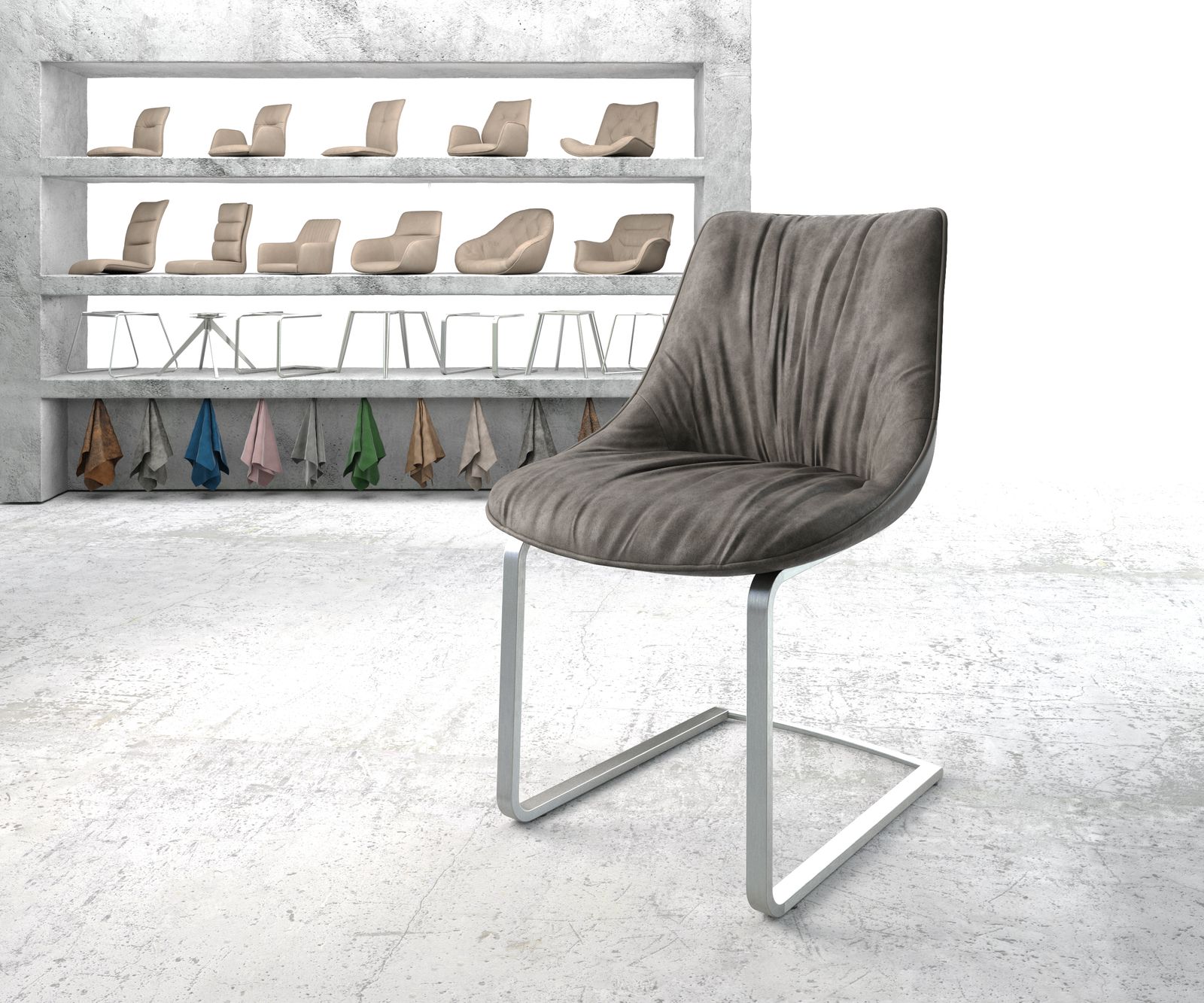 Sledemodel Elda-Flex antraciet vintage sledemodel vlak roestvrij staal 1