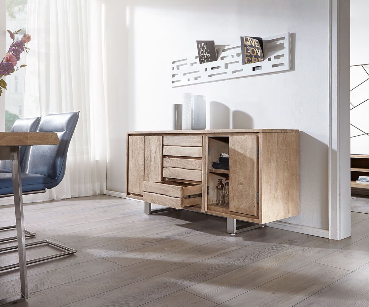 Dressoir Live-Edge 172 cm acacia champagne 3 laden 4 deuren 5