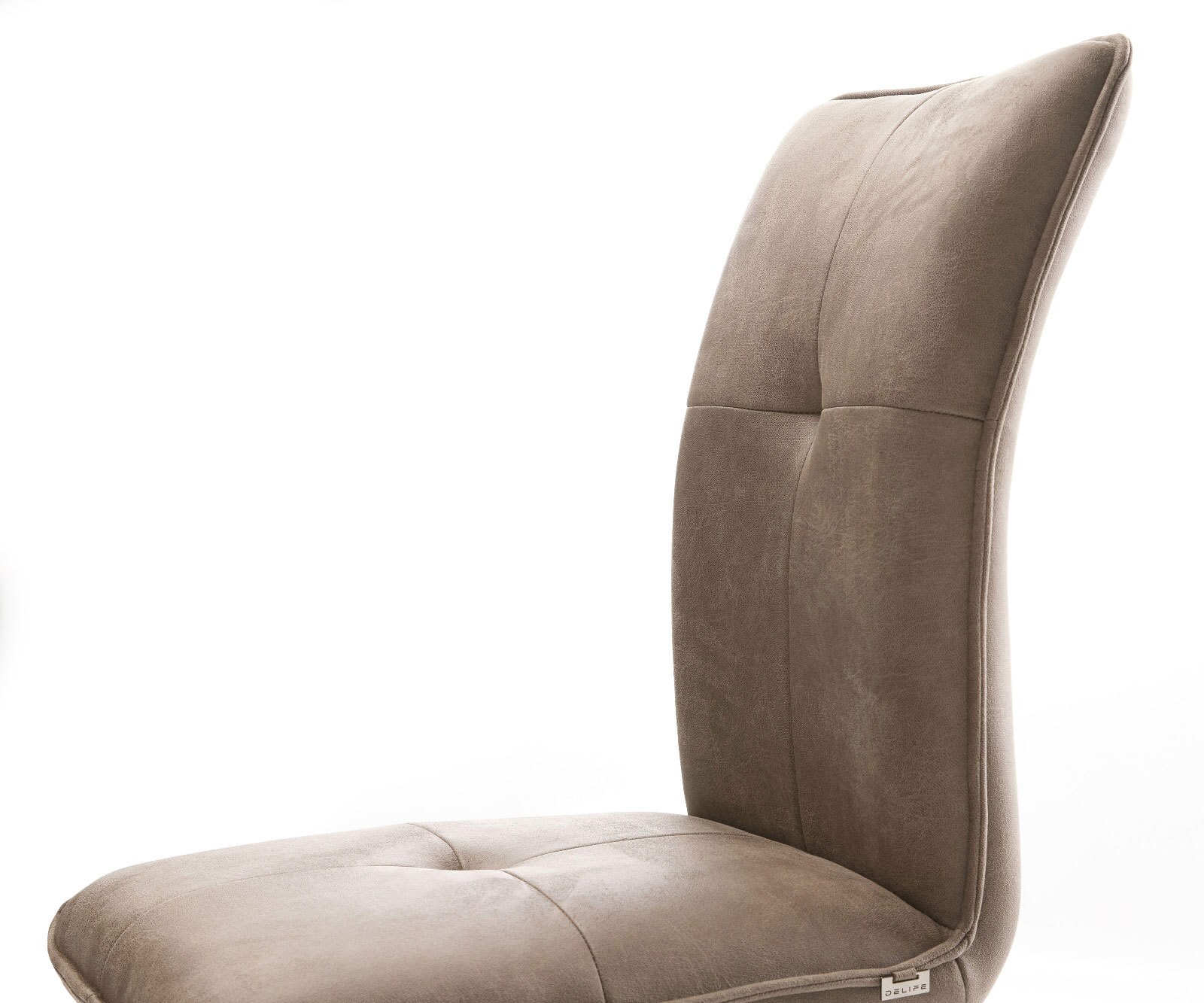 Draaistoel Maddy-Flex microvelours taupe vintage kruisframe breed roestvrij staal 360° draaibaar rocker-functie 4