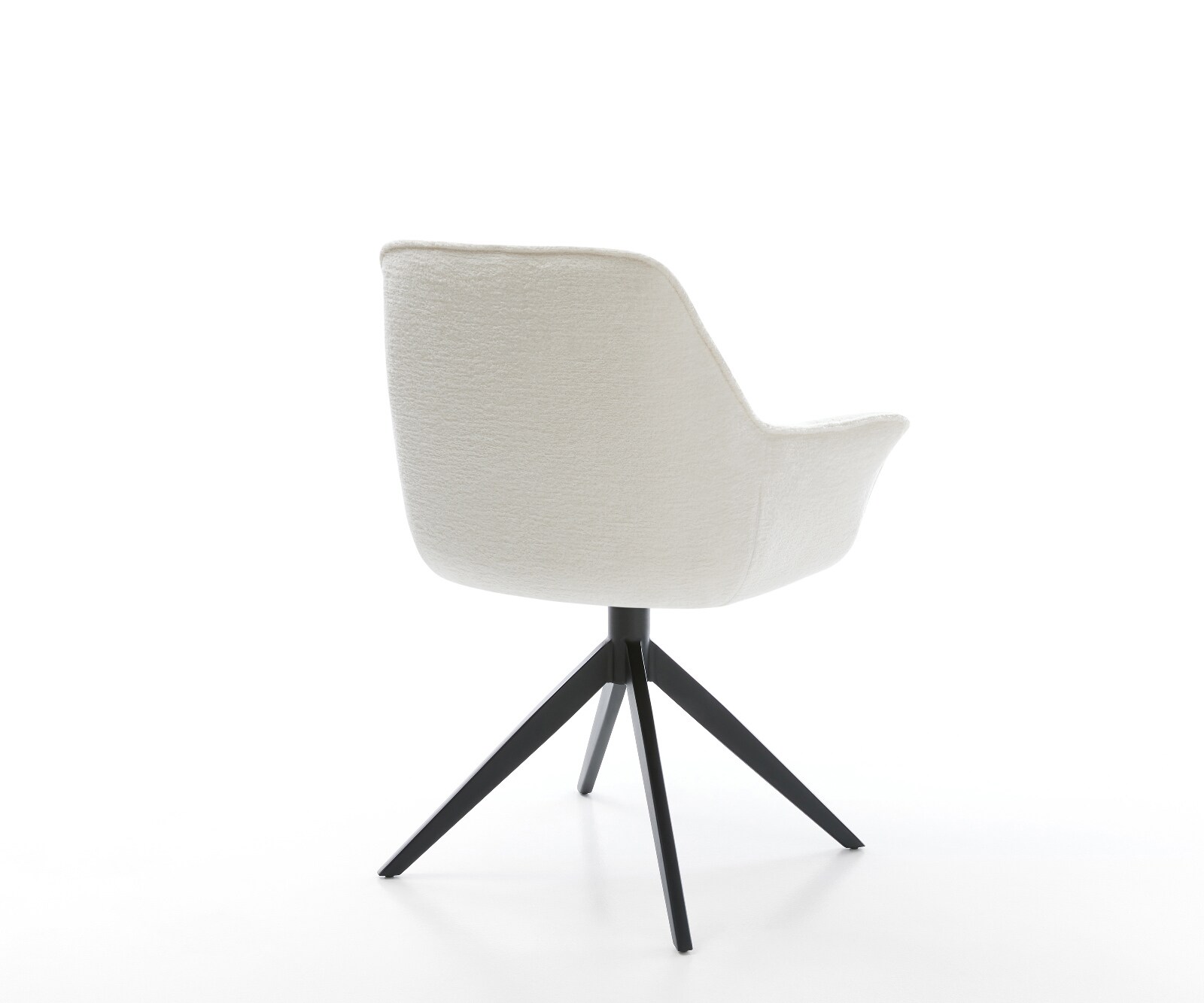 Draaistoel Kaira-Flex bouclé zacht beige kruisframe breed zwart 360° draaibaar rocker-functie 5
