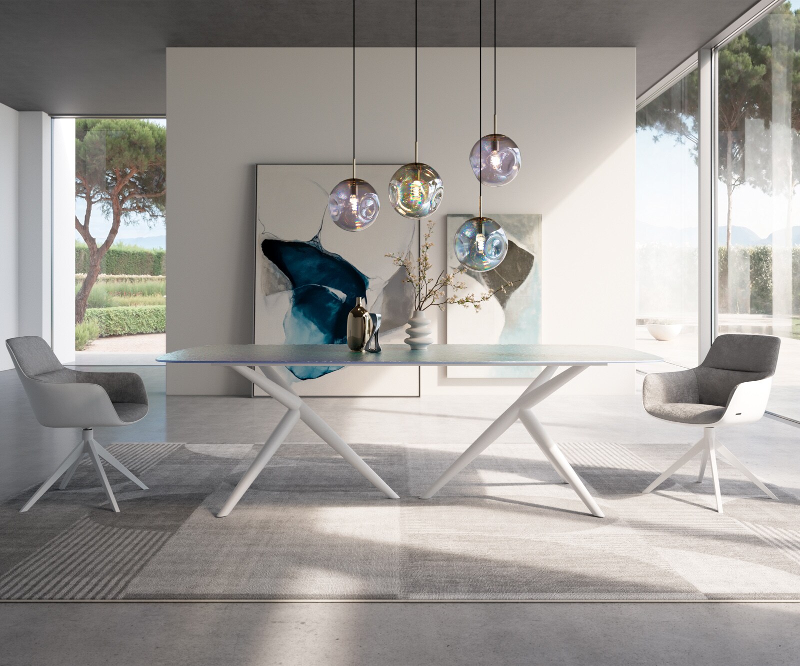 Tafelframe Estelar rond metaal wit (set van 2) 3 Tafelframe Estelar rond metaal wit (set van 2) 3