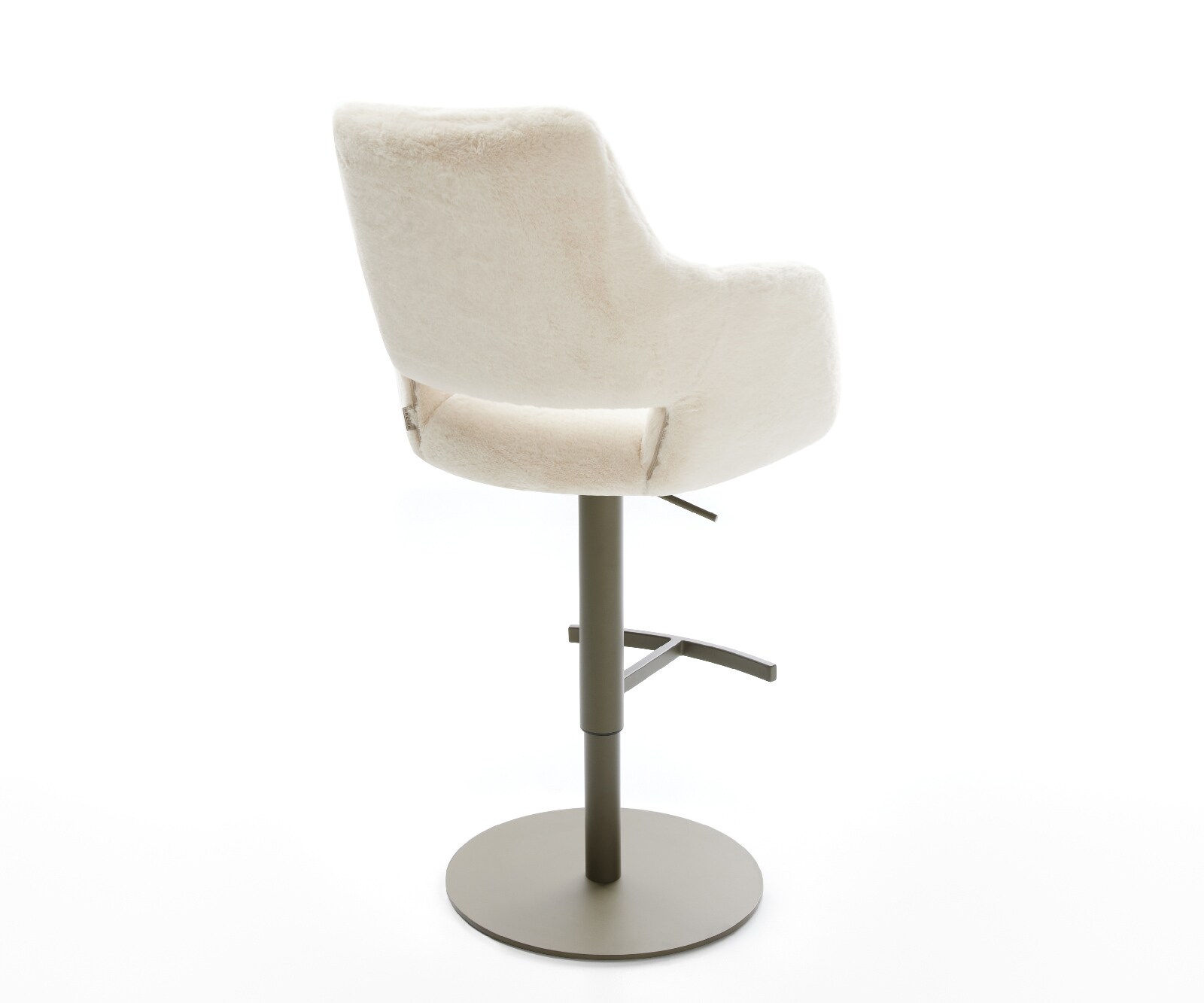 Barstoel Yago-Flex Pluchen Crème-wit Draaivoet in hoogte verstelbaar Titaankleurig Titaankleurig Pocketvering 4