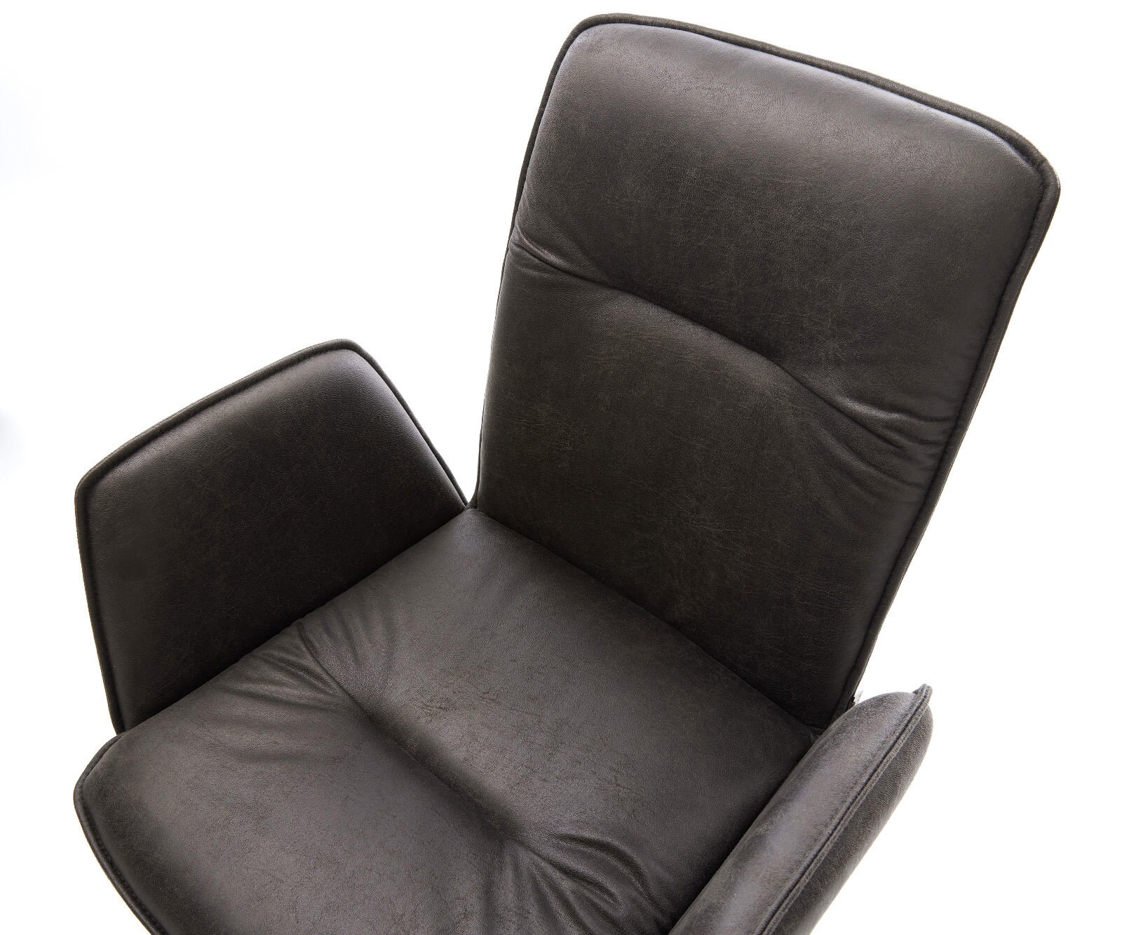 Draaistoel Vinja-Flex microvelours antraciet vintage kruisframe breed roestvrij staal 360° draaibaar rocker-functie 3