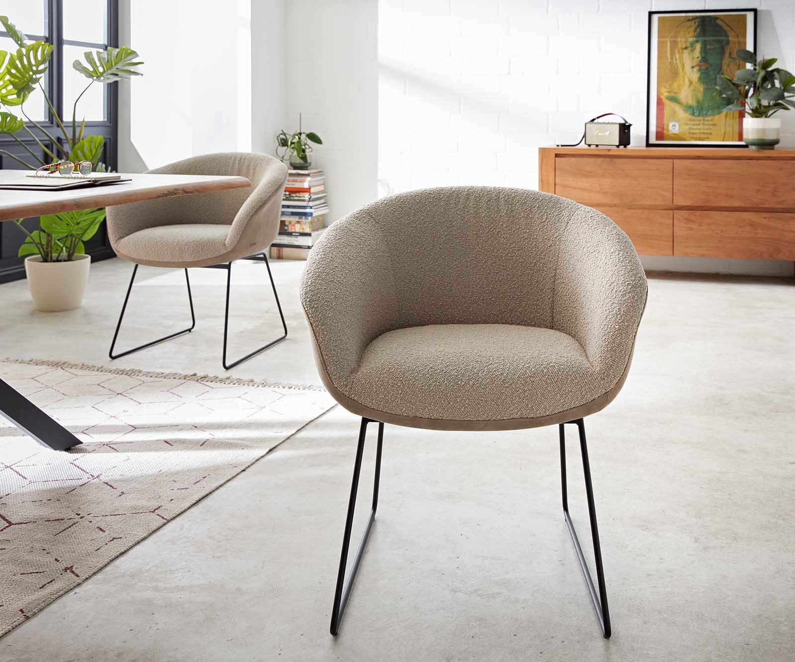 Eetkamerstoel Vinka-Flex met armleuning materiaalmix mud slipframe zwart pocketveer kern 1 Eetkamerstoel Vinka-Flex met armleuning materiaalmix mud slipframe zwart pocketveer kern 1