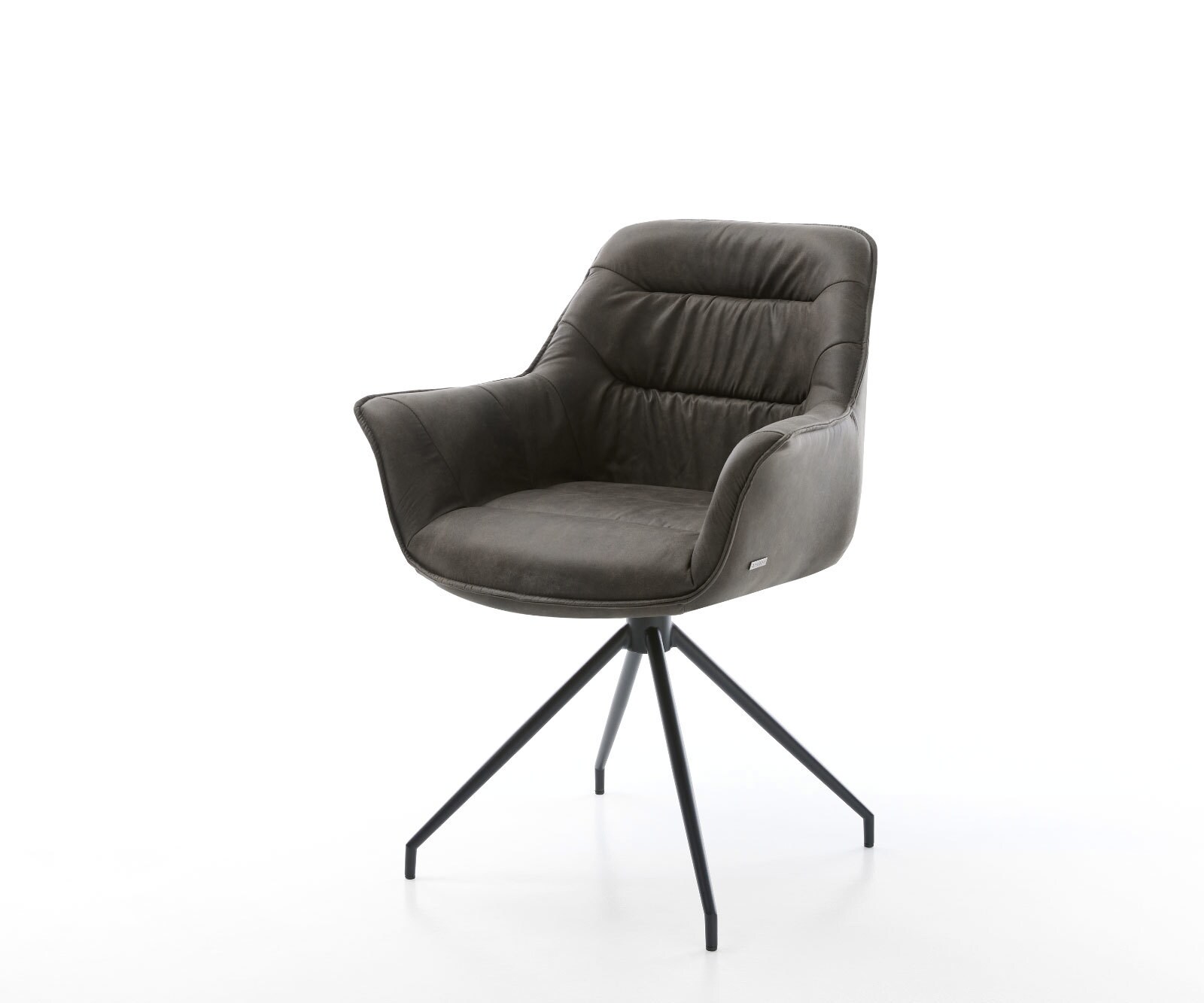 Eetkamerstoel Kaira-Flex microvelours antraciet vintage kruisframe conisch zwart Eetkamerstoel Kaira-Flex microvelours antraciet vintage kruisframe conisch zwart