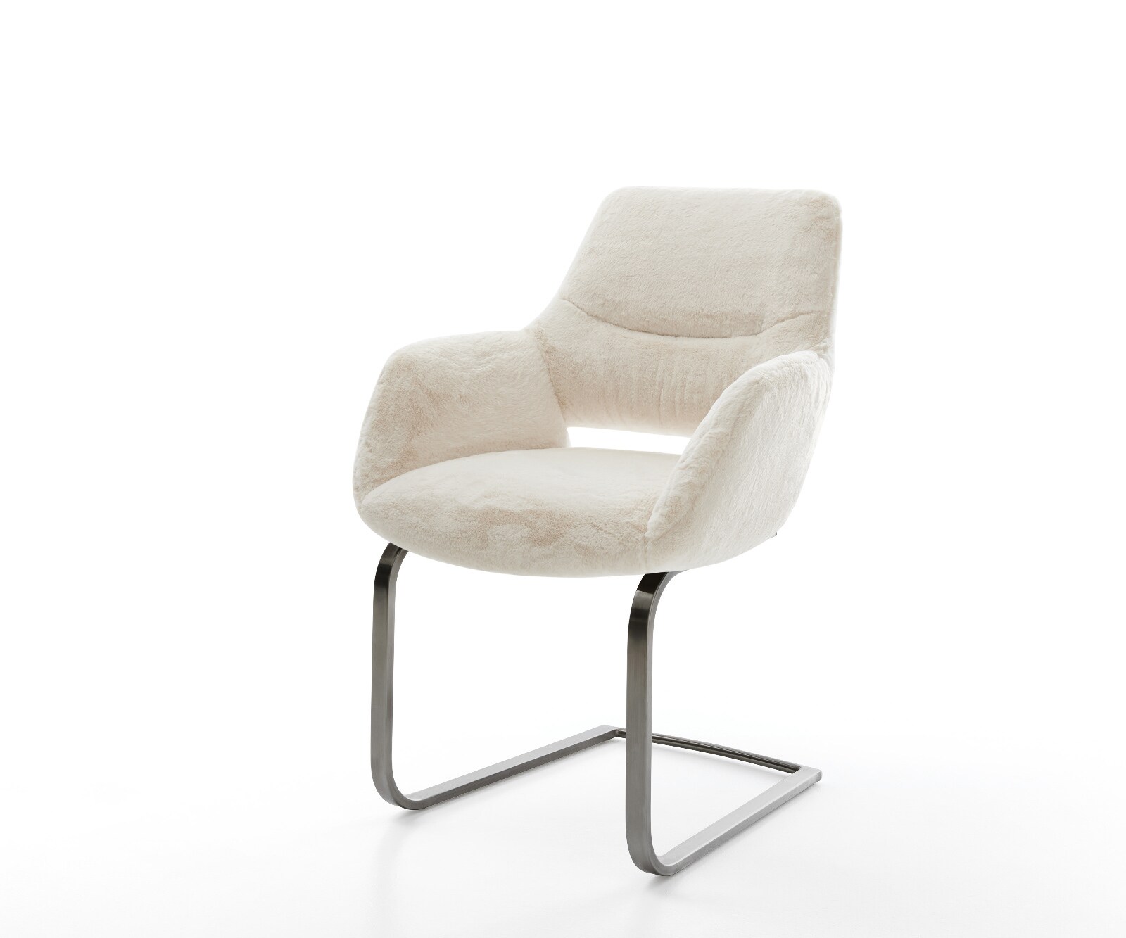 Sledemodel Yago-Flex met armleuning pluchen crème-wit sledemodel vlak grafiet pocketveer kern 1