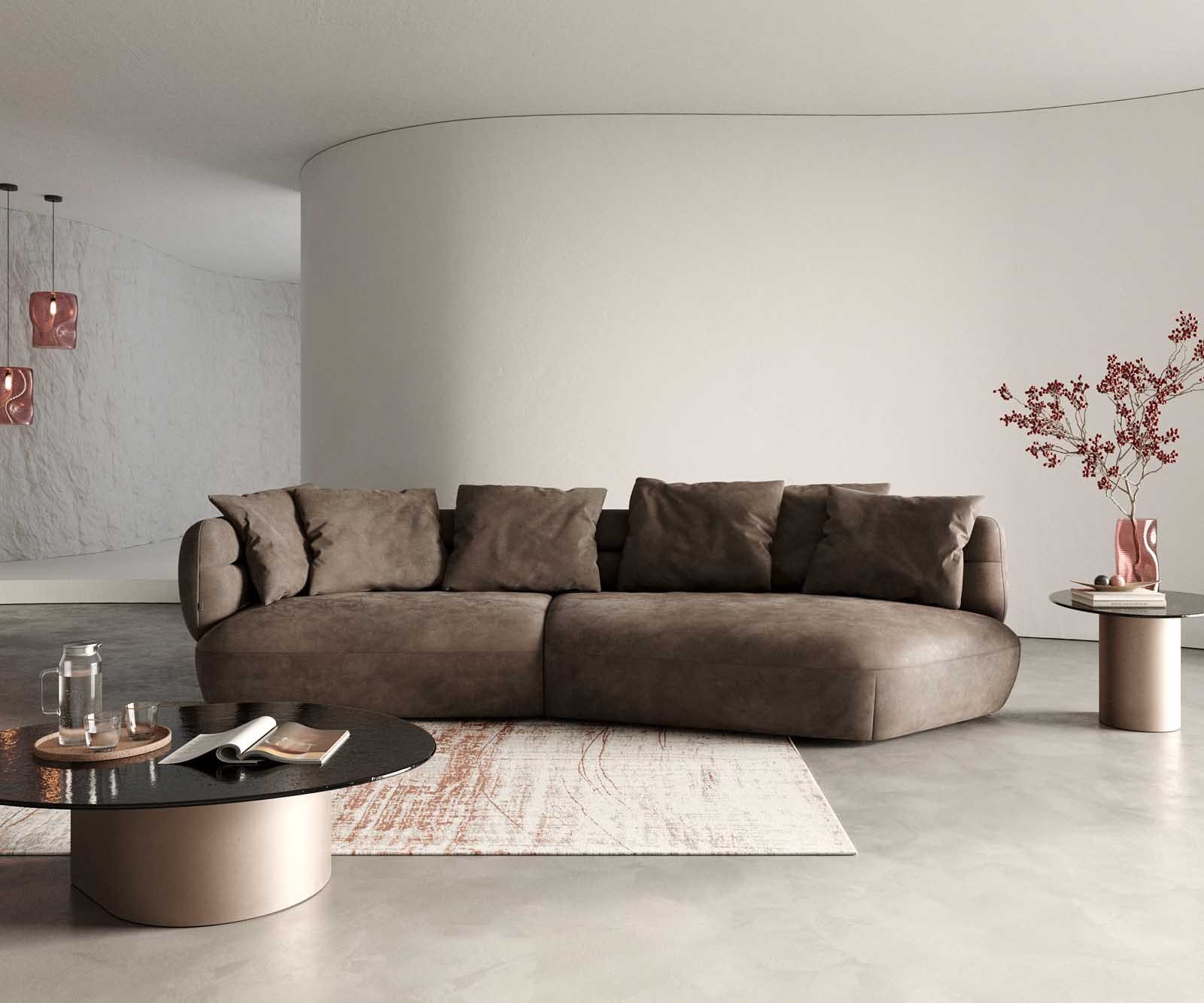 Sofa Roya 320x140 cm microvezel taupe vintage Sofa Roya 320x140 cm microvezel taupe vintage