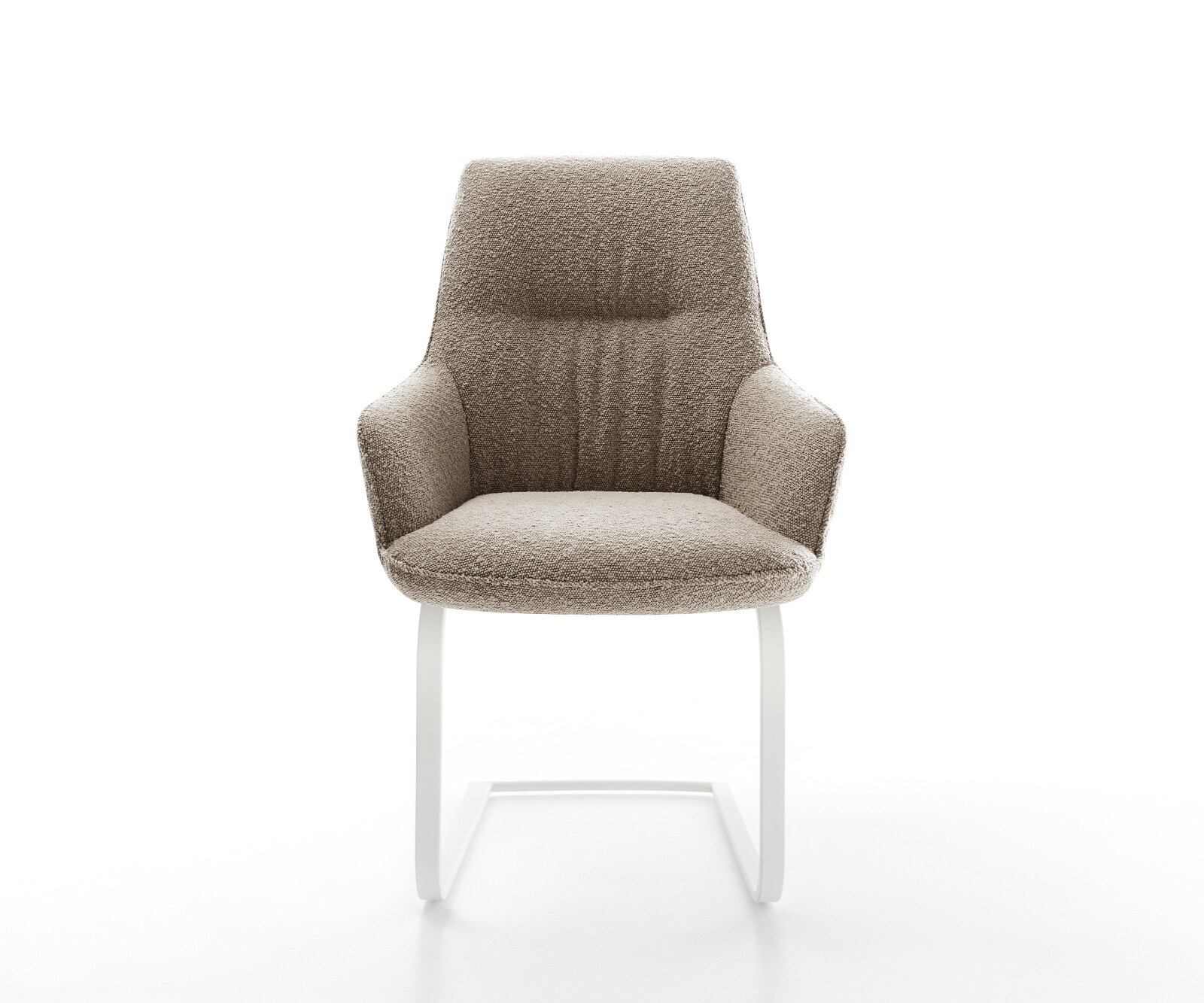 Sledemodel Zelia-Flex met armleuning bouclé mud sledemodel vlak wit pocketveer kern 1