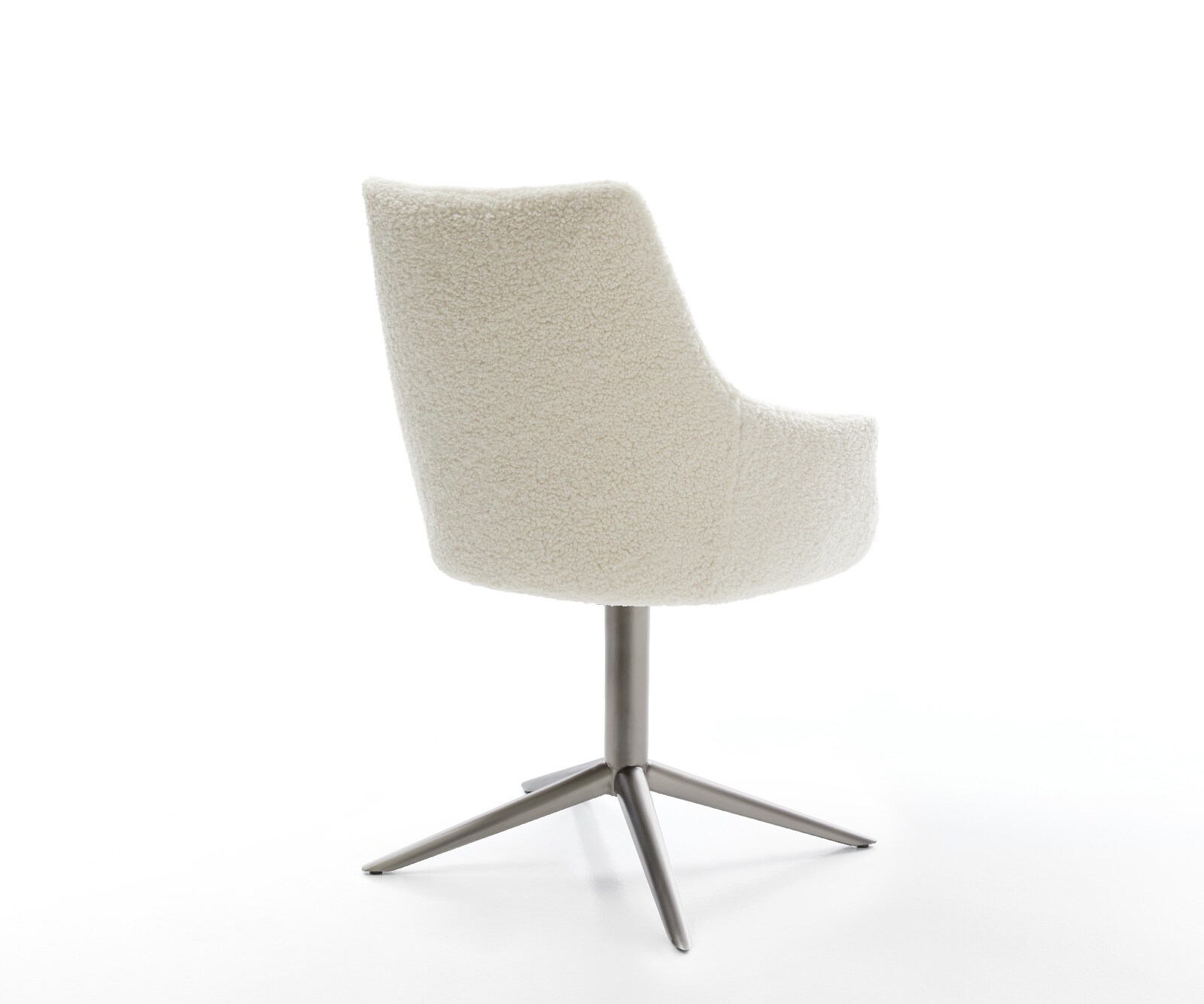 Draaistoel Alja-Flex met armleuning teddy beige kruispoot grafiet 360° draaibaar rocker-functie pocketveer kern 5