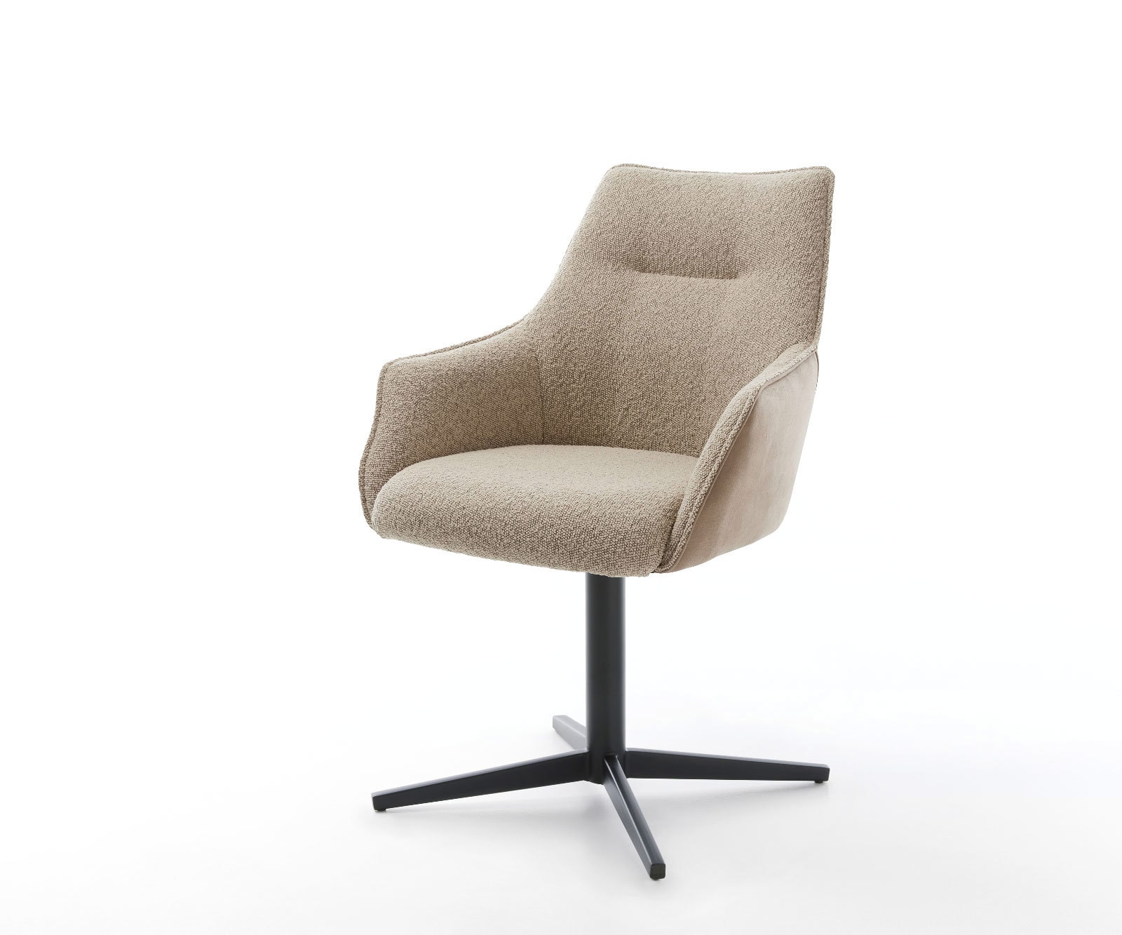 Draaistoel Alja-Flex met armleuning materiaalmix mud kruispoot zwart 360° draaibaar pocketveer kern Draaistoel Alja-Flex met armleuning materiaalmix mud kruispoot zwart 360° draaibaar pocketveer kern