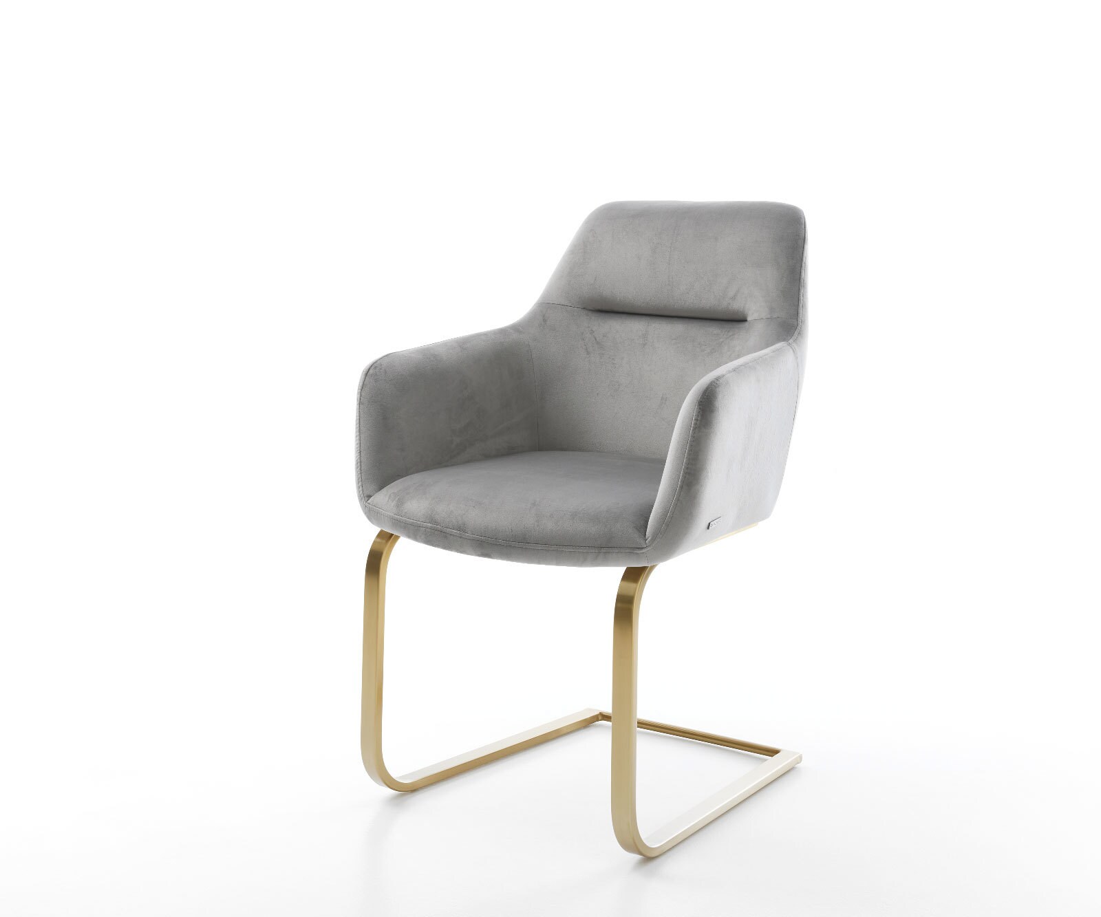 Sledemodel Pejo-Flex fluweel grijs sledemodel vlak goud pocketveer kern