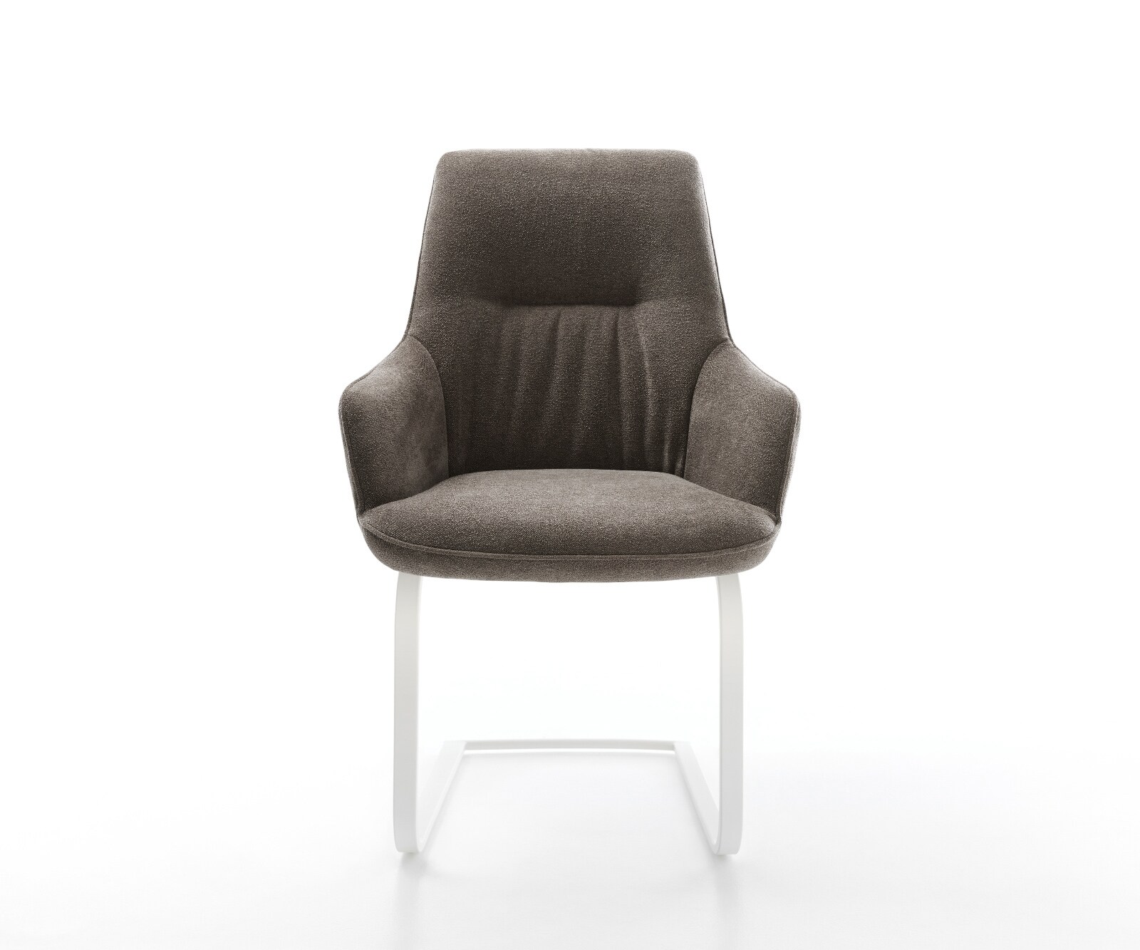 Sledemodel Zelia-Flex met armleuning zachte stof met structuur taupe sledemodel vlak wit pocketveer kern 1