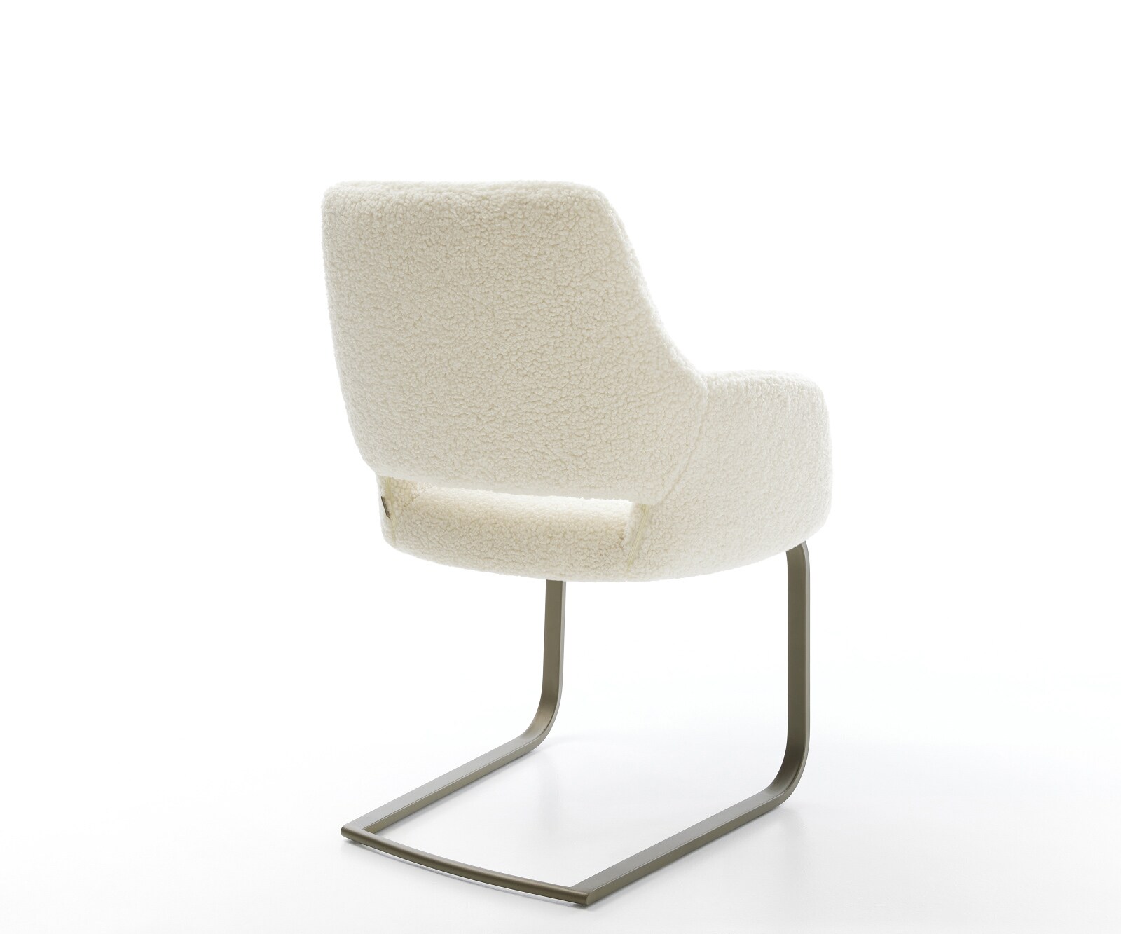 Sledemodel Yago-Flex met armleuning teddy beige sledemodel vlak afwerking met titanium pocketveer kern 5