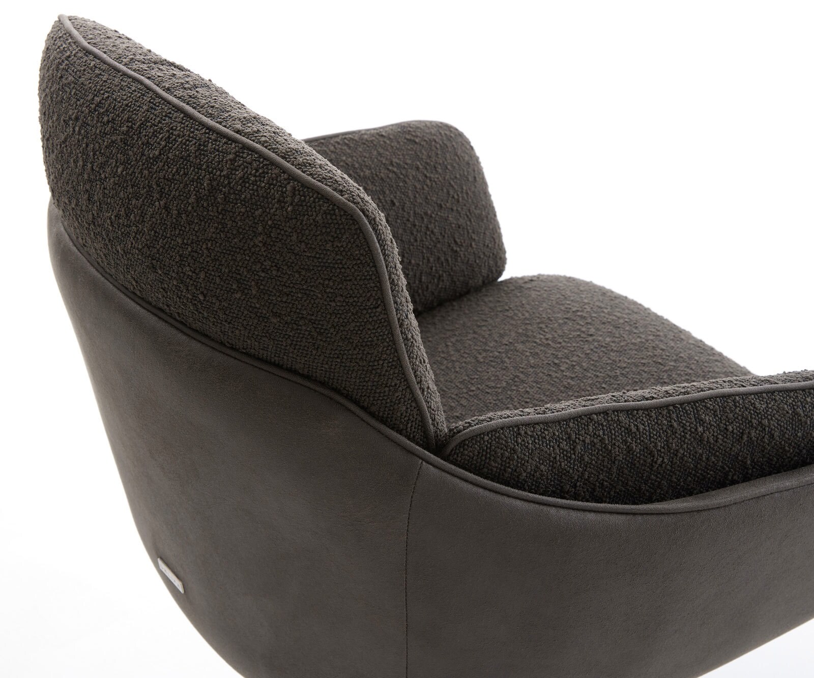 Draaistoel Luan-Flex met armleuning materiaalmix zwart kruispoot roestvrij staal 360° draaibaar rocker-functie 4