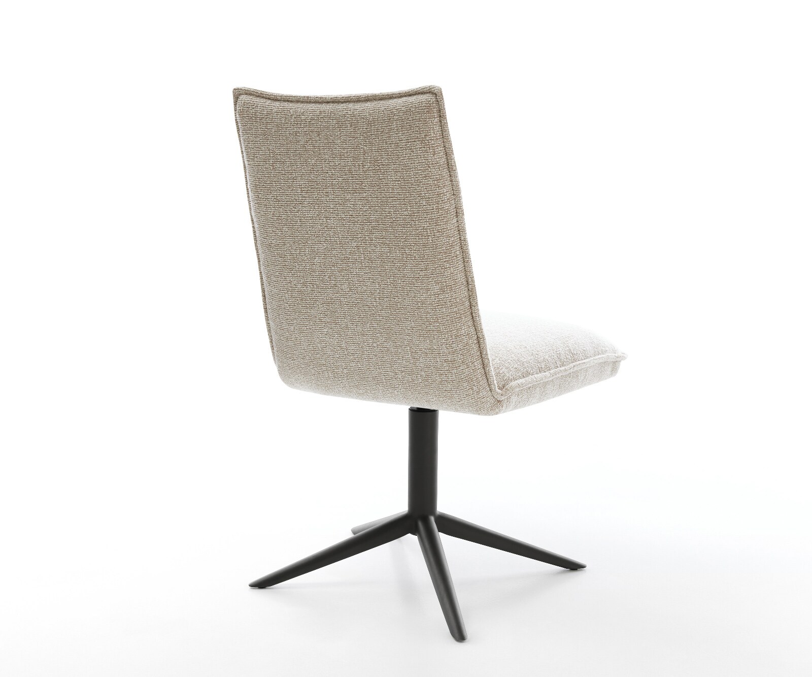 Draaistoel Lelio-Flex geweven stof beige kruispoot zwart 360° draaibaar rocker-functie pocketveer kern 5