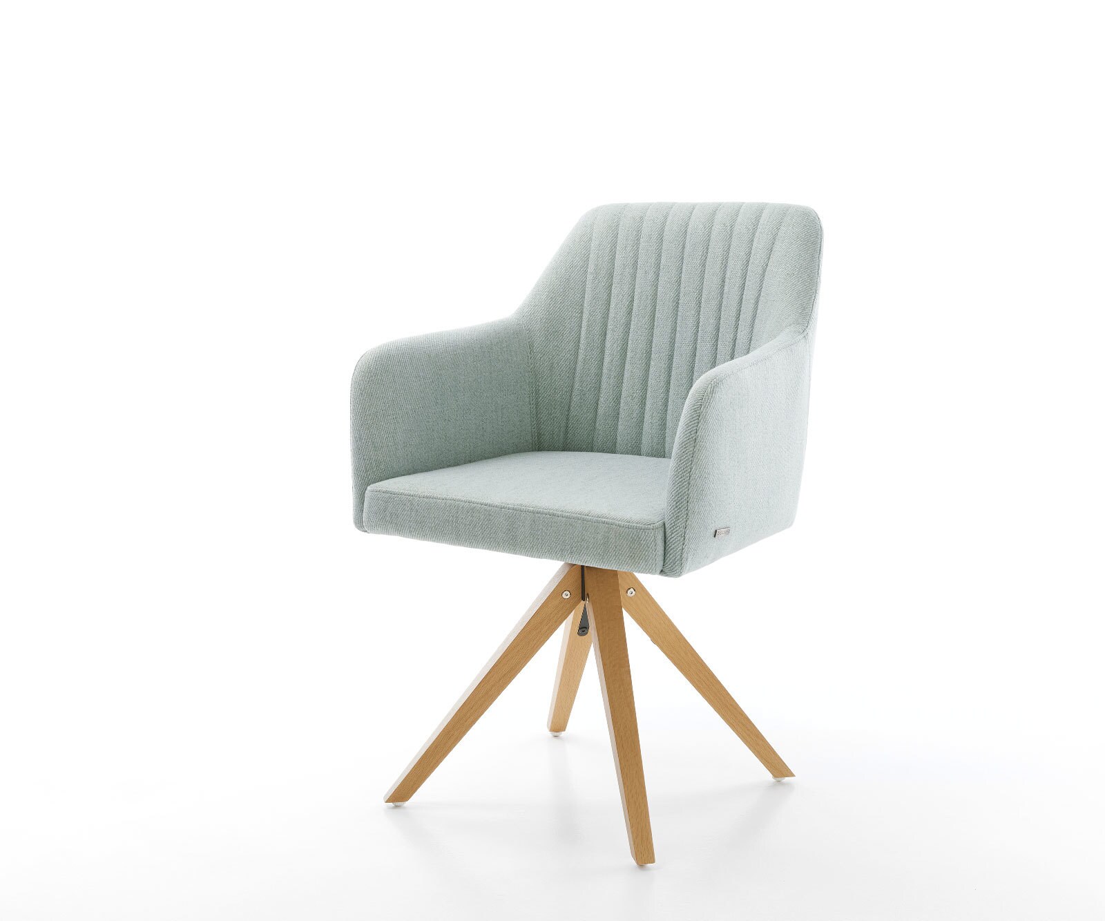 Eetkamerstoel Greg-Flex stripes mint houten frame hoekig natuur