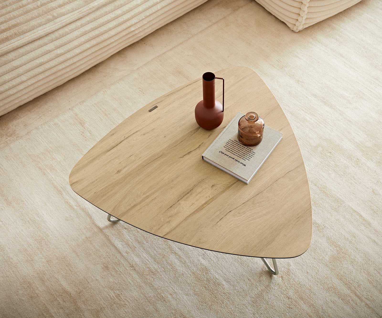 Salontafel Ekrem 88x85 cm keramiek Laminam® Sabbia Eikenkleur Kruisonderstel rond roestvrij staal 4 Salontafel Ekrem 88x85 cm keramiek Laminam® Sabbia Eikenkleur Kruisonderstel rond roestvrij staal 4