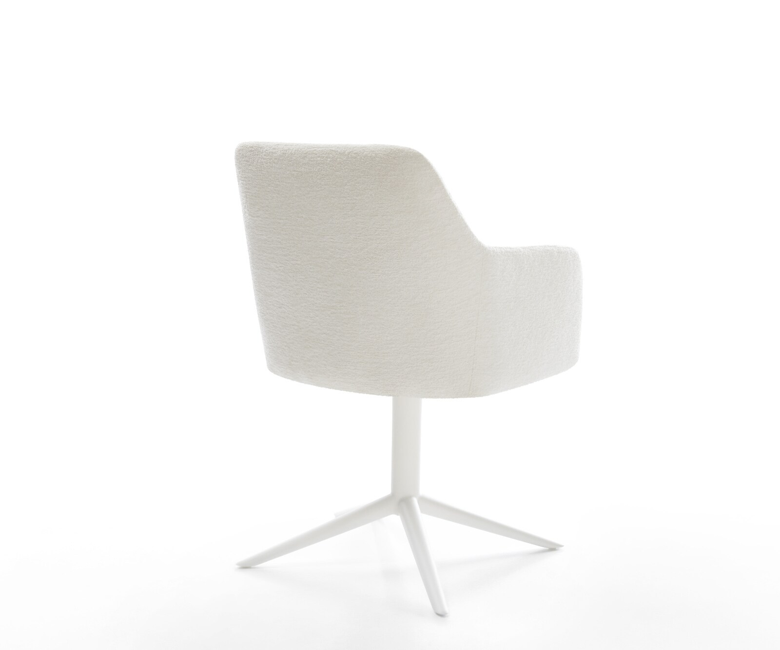 Draaistoel Greg-Flex bouclé zacht beige kruispoot wit 360° draaibaar rocker-functie pocketveer kern 5