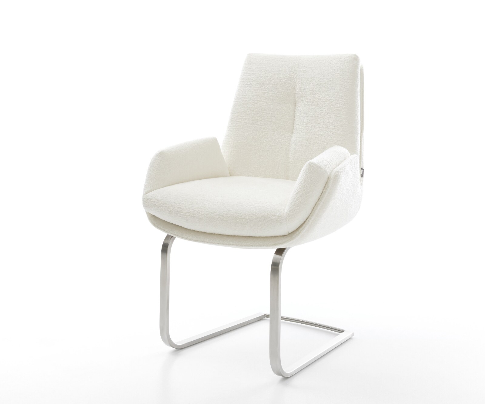 Sledemodel Clea-Flex bouclé zacht beige sledemodel vlak roestvrij staal pocketveer kern 1