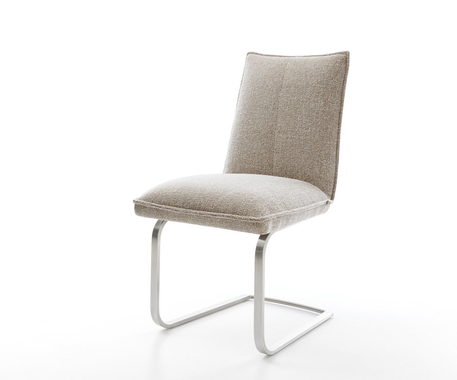 Sledemodel Lelio-Flex geweven stof beige sledemodel vlak roestvrij staal pocketveer kern