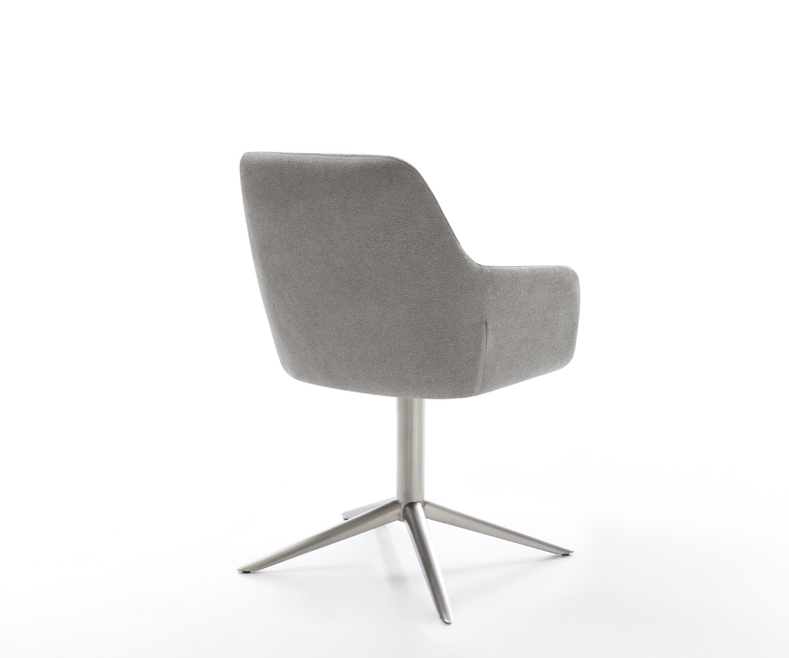Draaistoel Pejo-Flex zachte stof met structuur grijs kruispoot roestvrij staal 360° draaibaar rocker-functie pocketveer kern 5