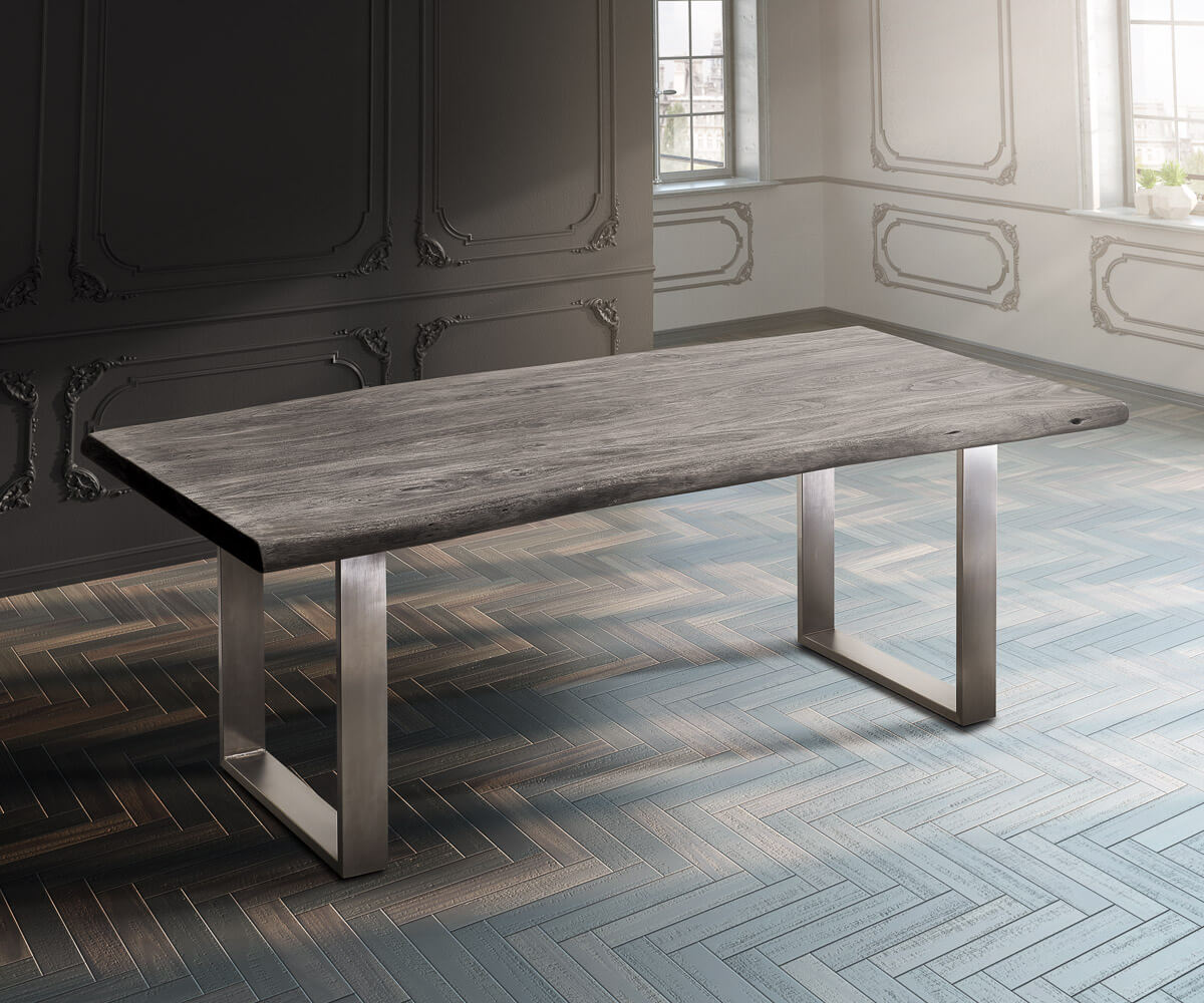 Eettafelblad Edge 200x100cm XL acacia platina Live-Edge 4