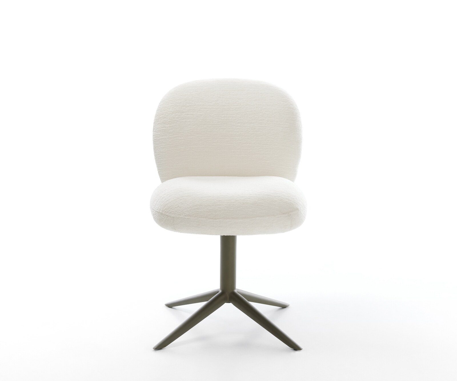 Draaistoel Nube-Flex bouclé zacht beige kruispoot afwerking met titanium 360° draaibaar rocker-functie pocketveer kern 2
