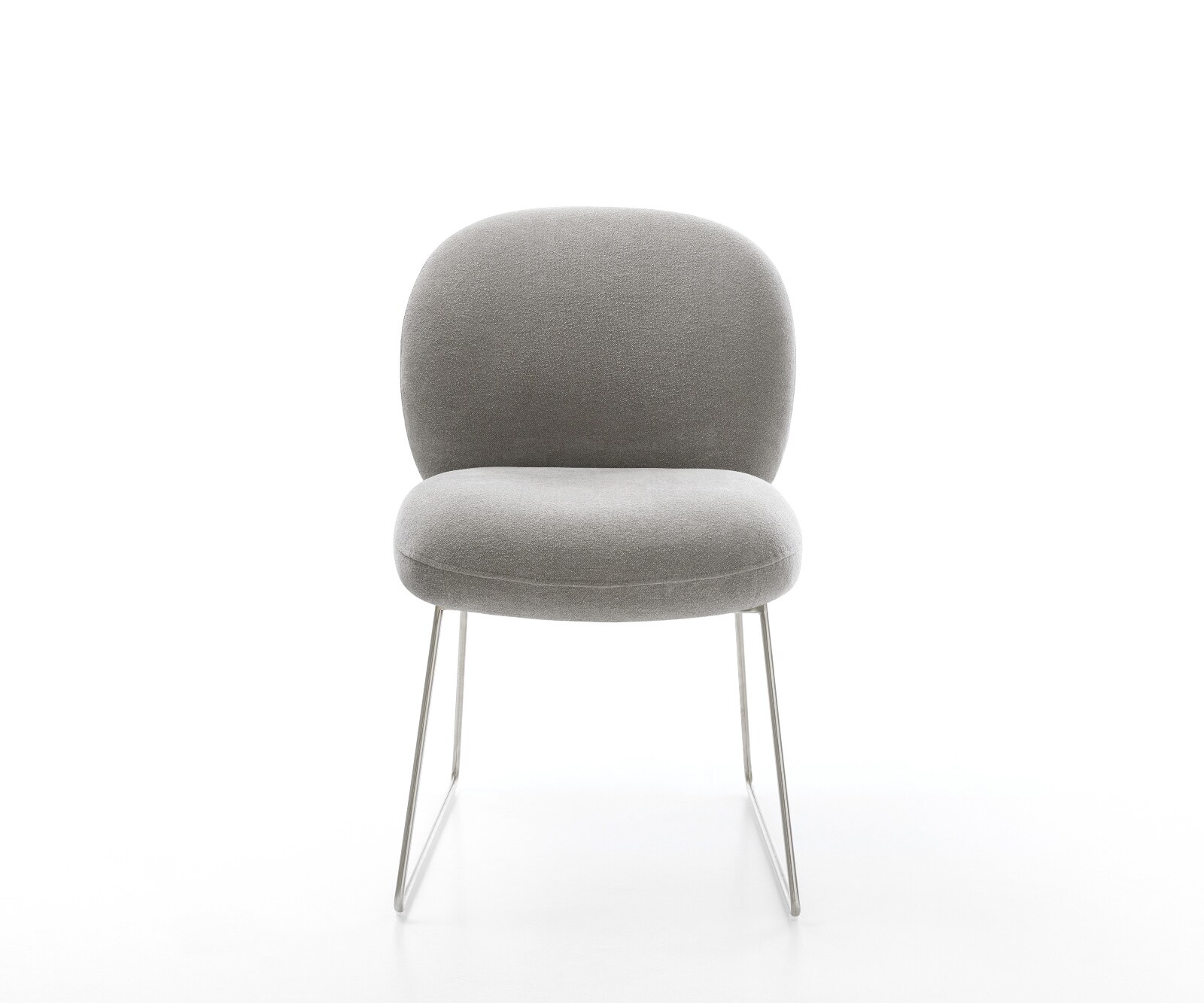 Eetkamerstoel Nube-Flex zachte stof met structuur grijs slipframe roestvrij staal pocketveer kern 2