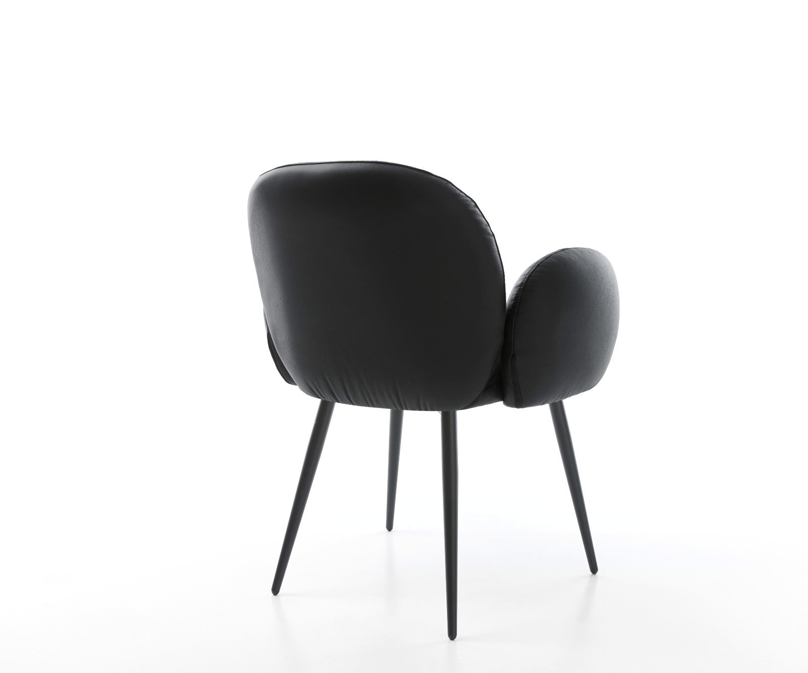 Eetkamerstoel Nube-Flex met armleuning echt leer zwart 4-poot conisch zwart pocketveer kern 4 Eetkamerstoel Nube-Flex met armleuning echt leer zwart 4-poot conisch zwart pocketveer kern 4