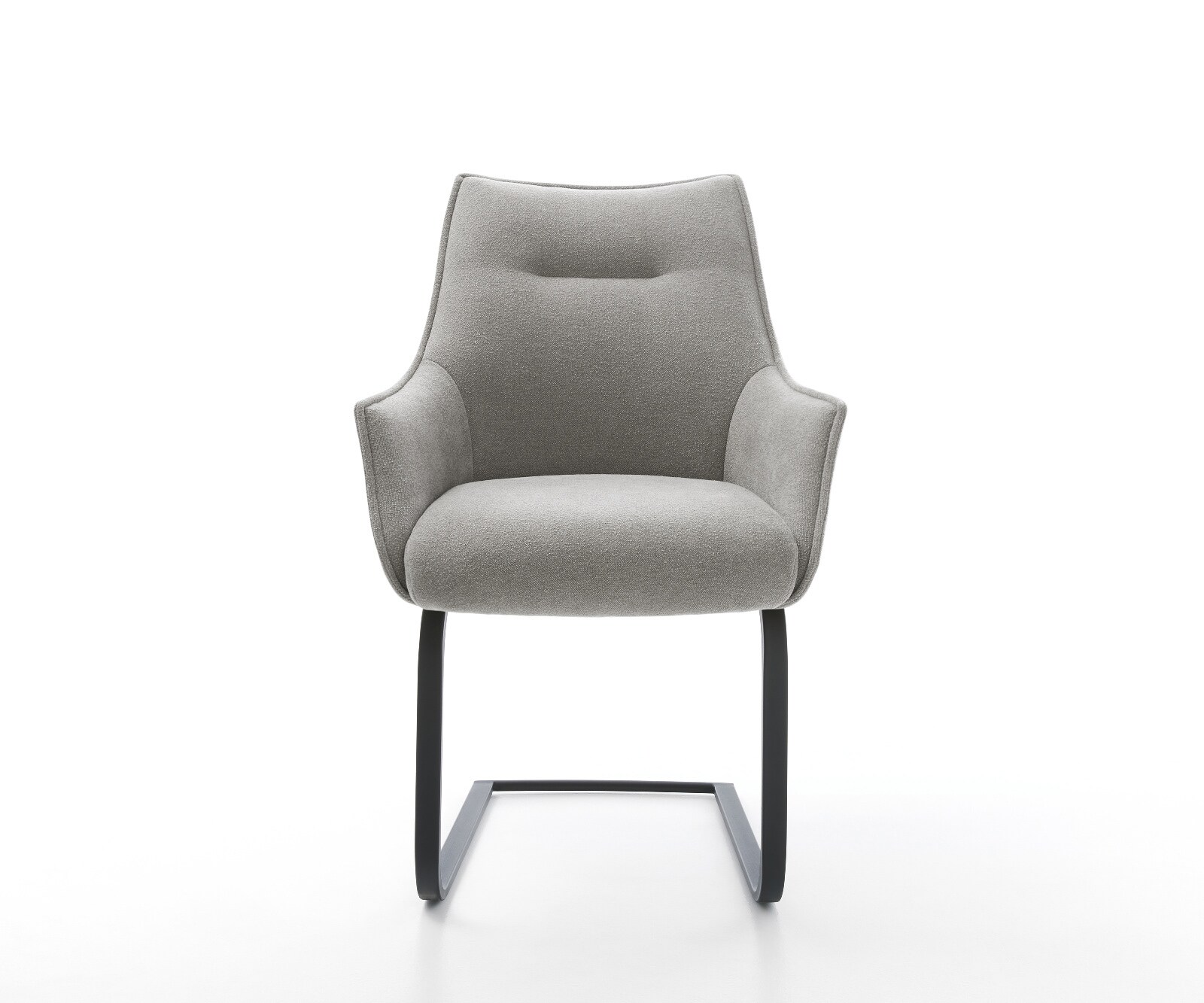 Sledemodel Alja-Flex met armleuning zachte stof met structuur grijs sledemodel vlak zwart pocketveer kern 2