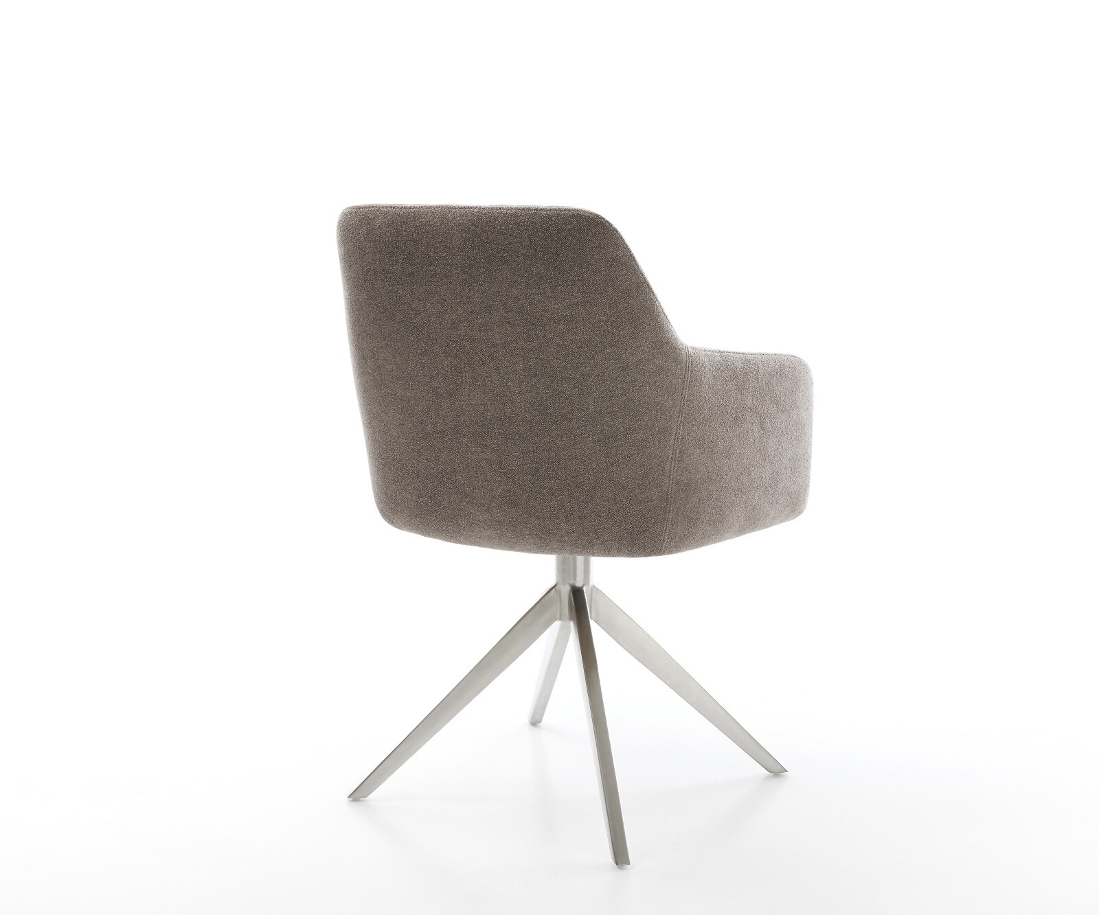 Draaistoel Greg-Flex zachte stof met structuur taupe kruisframe breed roestvrij staal 360° draaibaar rocker-functie pocketveer kern 5