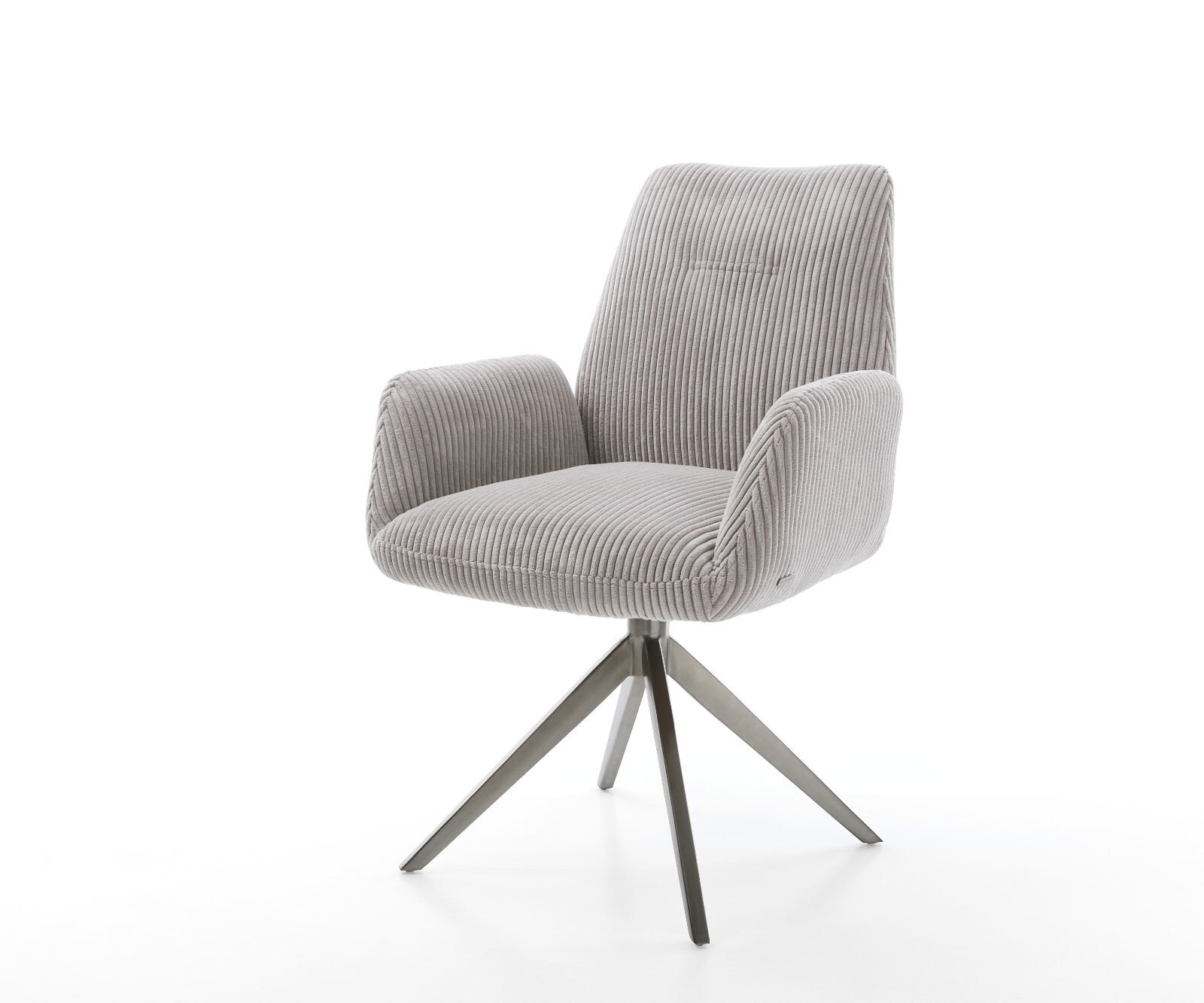 Draaistoel Zoa-Flex koord zilver grijs kruisframe breed grafiet 360° draaibaar rocker-functie pocketveer kern 1