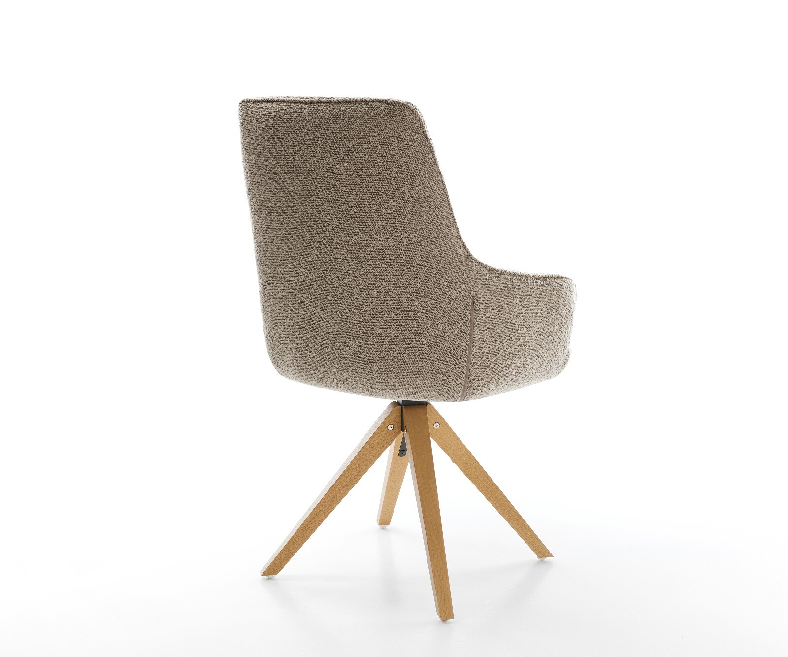Draaistoel Zelia-Flex met armleuning bouclé mud houten frame hoekig natuur 180° drehbar pocketveer kern 5