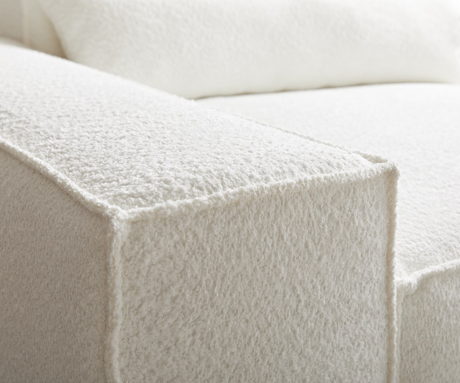 Hoekbank Sirpio 230x155 cm bouclee cream-white recamiere variabel met kruk 3