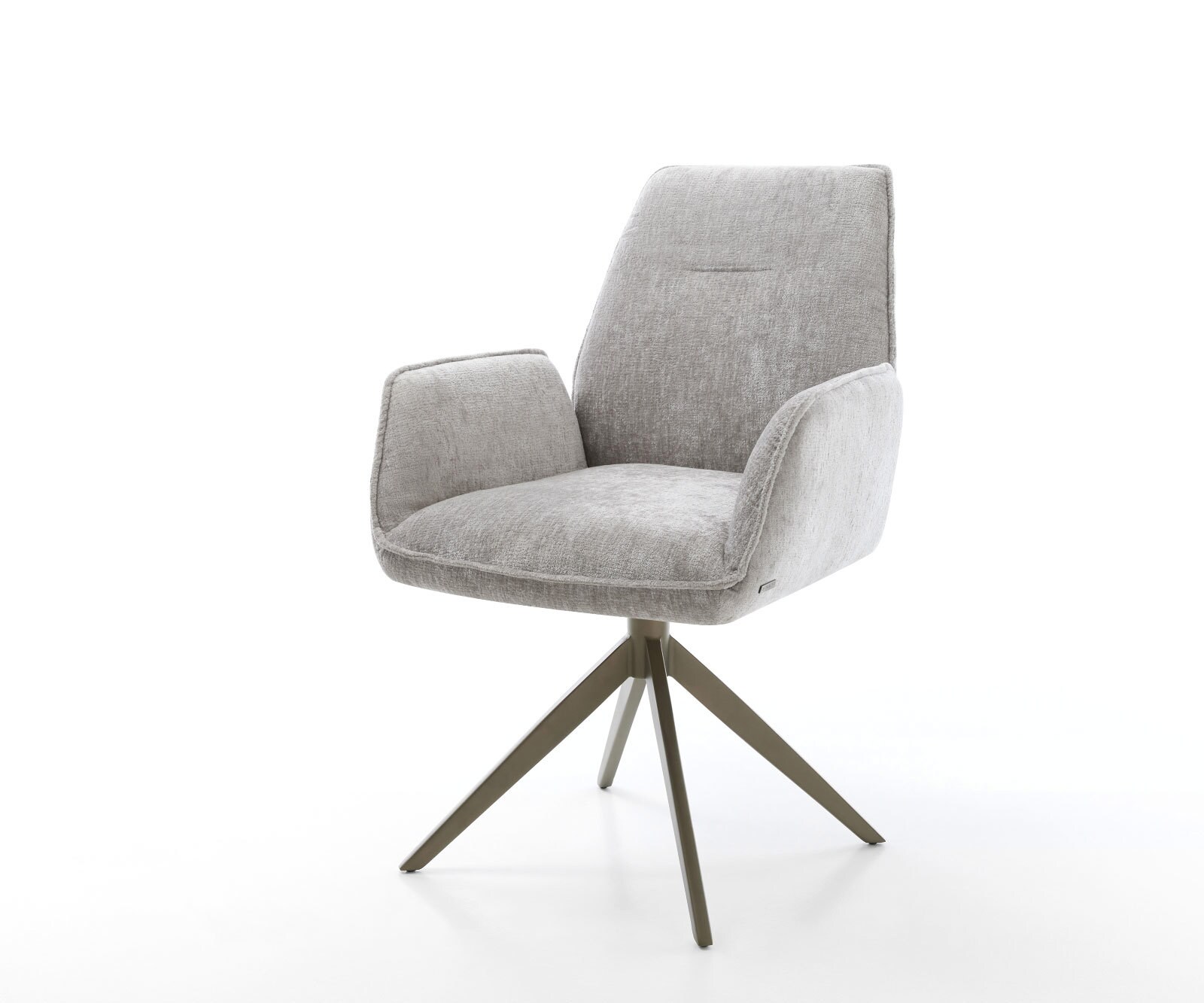 Draaistoel Zoa-Flex chenille zilver grijs kruisframe breed afwerking met titanium 360° draaibaar rocker-functie pocketveer kern