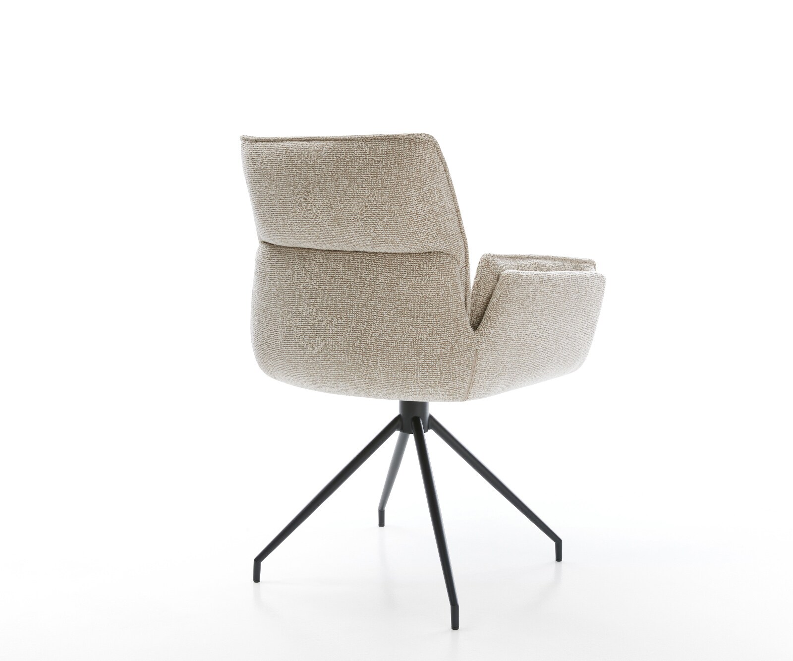 Eetkamerstoel Nela-Flex geweven stof beige kruisframe conisch zwart 4