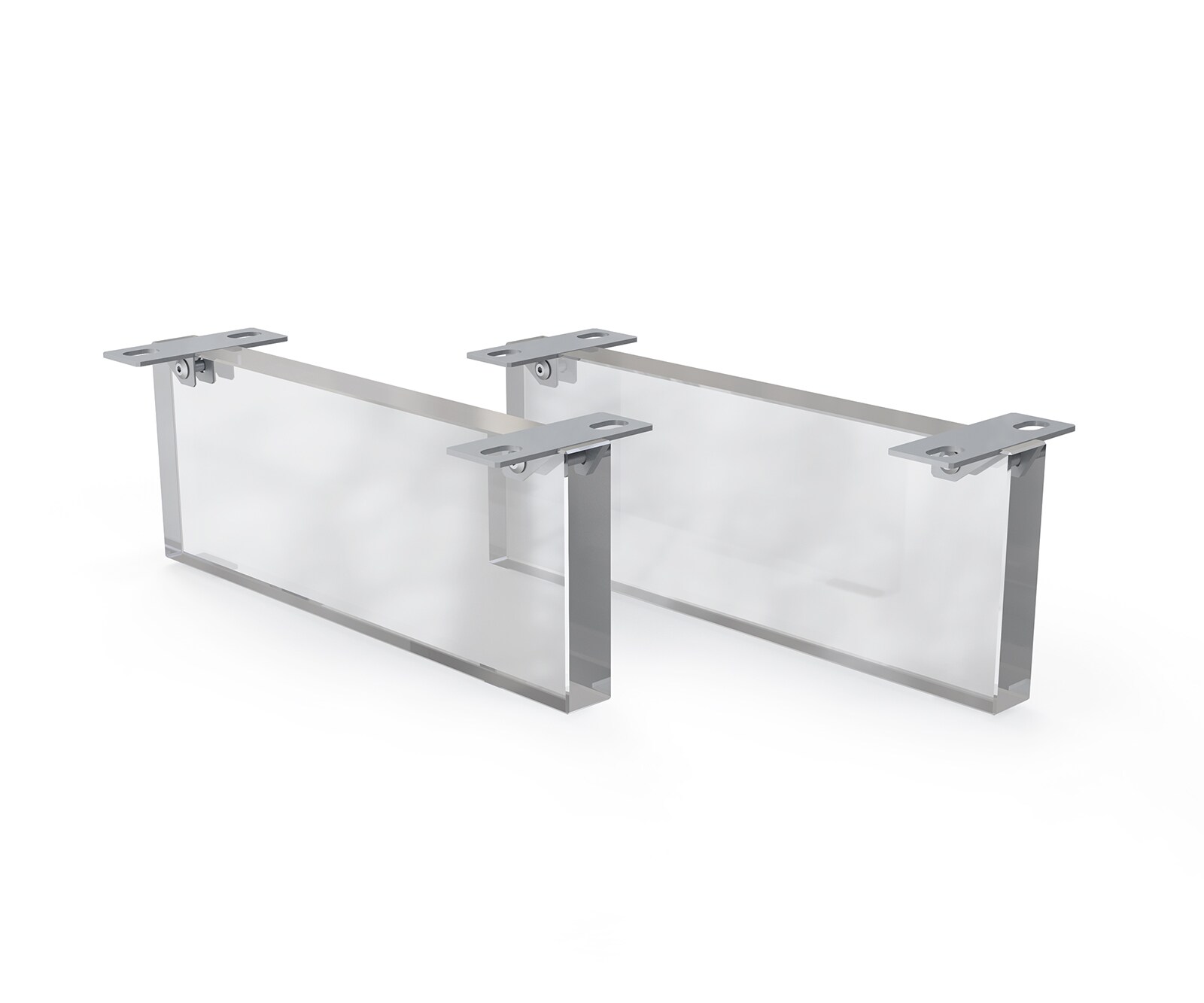 Poot zwevende optiek acrylglas 15 cm voor kastmeubels met een diepte van 45 cm (set van 2)