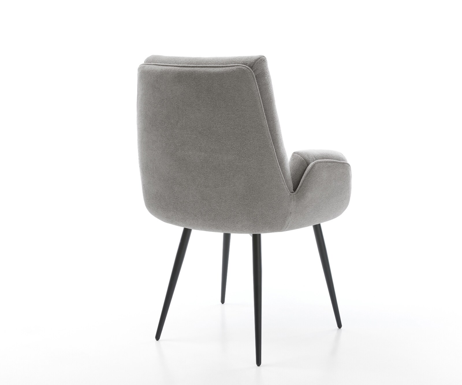 Eetkamerstoel Clea-Flex zachte stof met structuur grijs 4-poot conisch zwart pocketveer kern 5